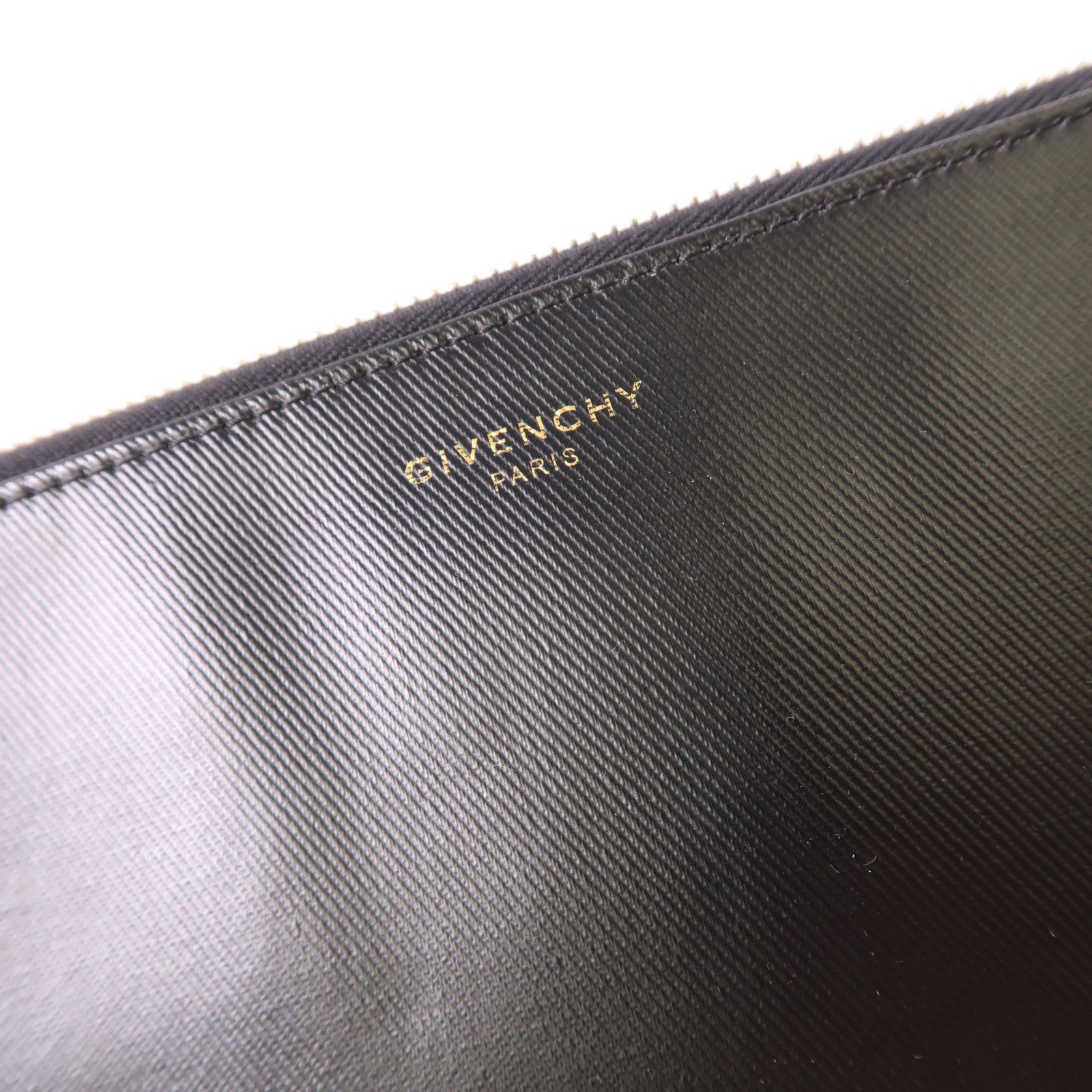 GIVENCHY SHW Hand Bag Clutch Bag Calfskin Leather Black