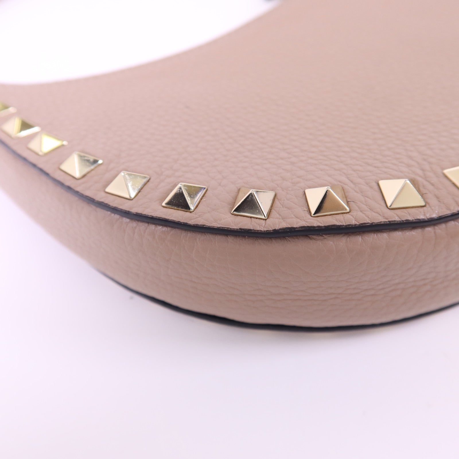 Valentino 牛皮皮革Mini Rockstud Hobo Bag金扣肩背袋