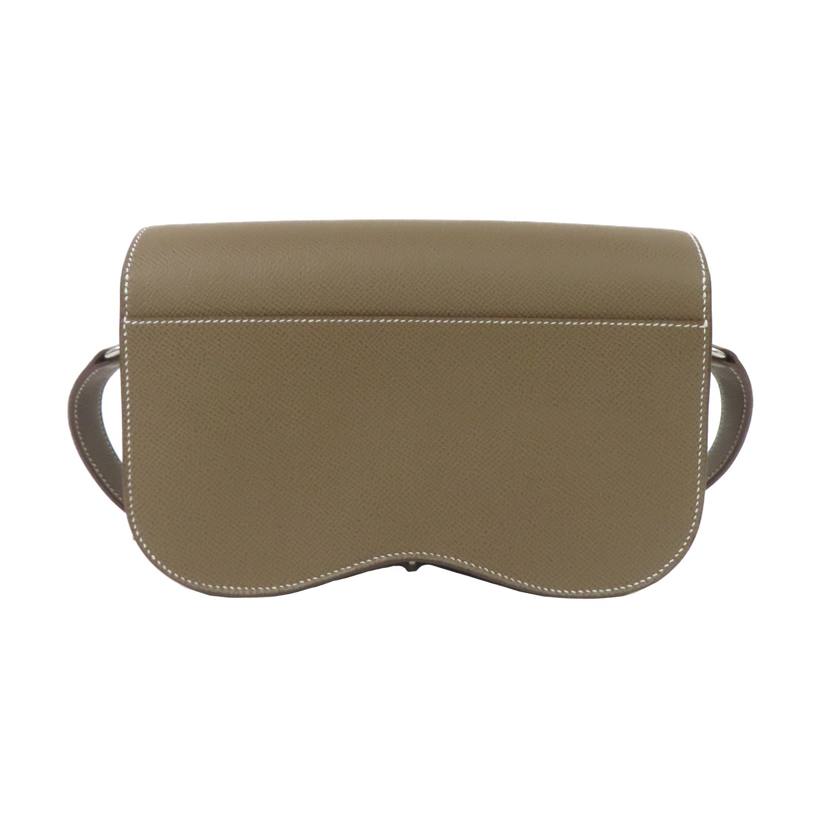 HERMES Epsom皮革Della Cavalleria Elan Shoulder Bag銀扣肩背袋大象灰色