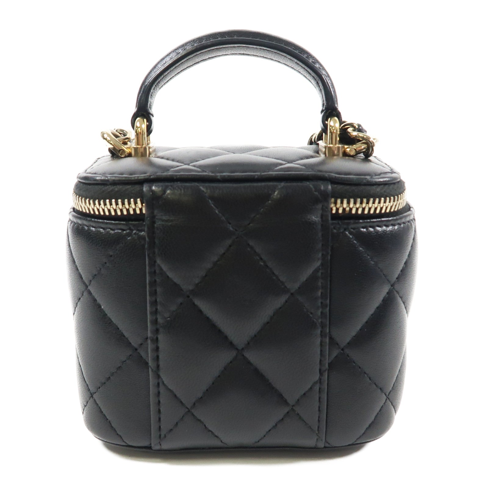 CHANEL 牛皮皮革Shoulder Bag金扣鏈帶手挽肩背兩用袋