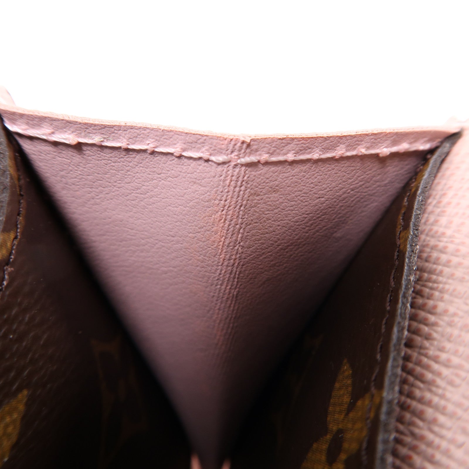LOUIS VUITTON Monogram Emilie金扣長錢包棕色/粉紅色