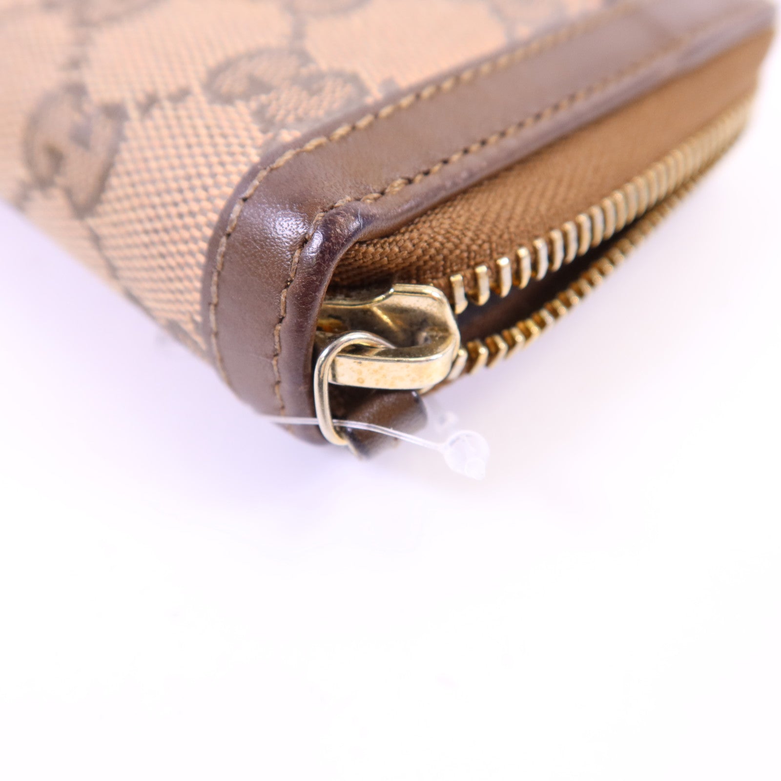 GUCCI 帆布GG Canvas Long Round Zipper Wallet金扣長錢包