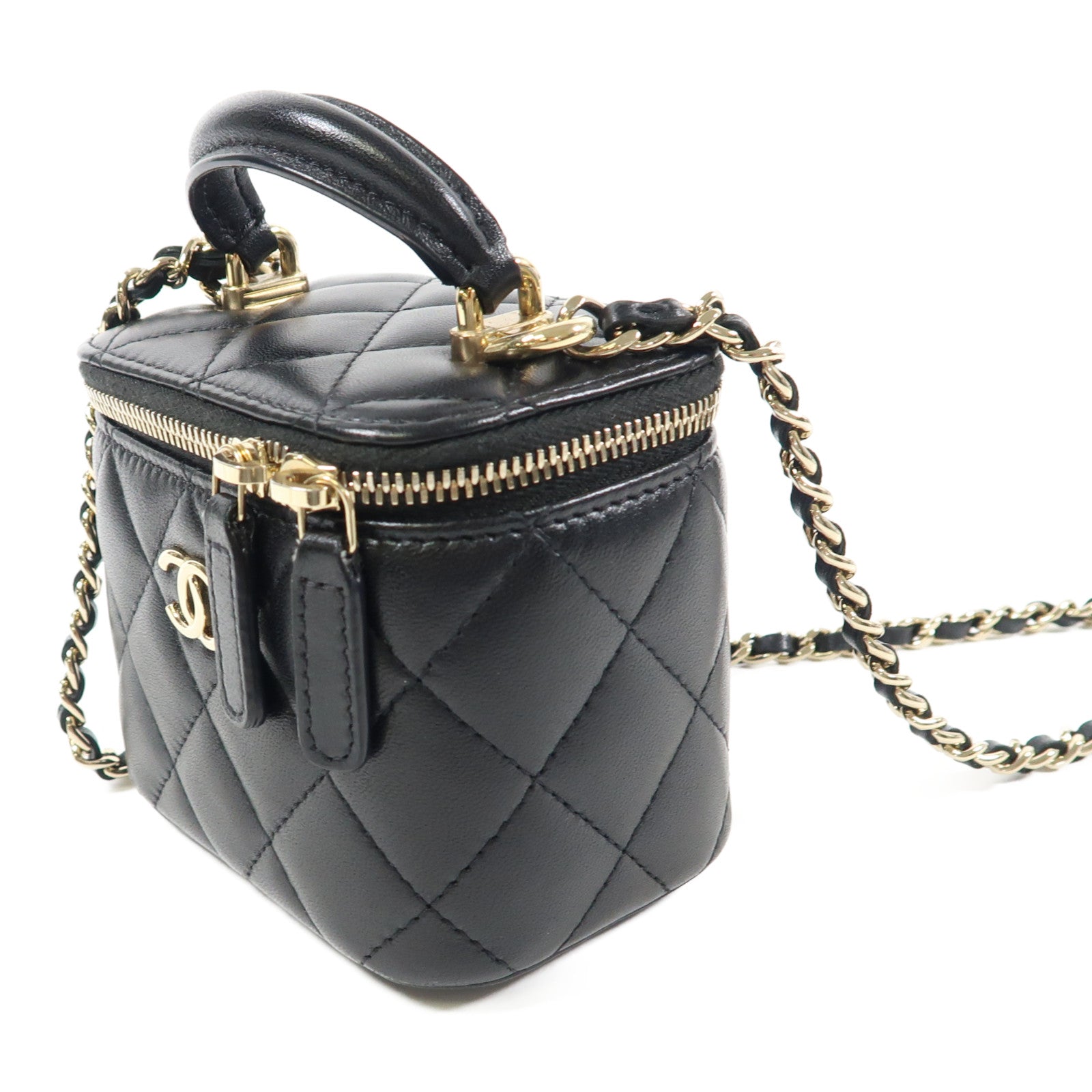 CHANEL 牛皮皮革Shoulder Bag金扣鏈帶手挽肩背兩用袋
