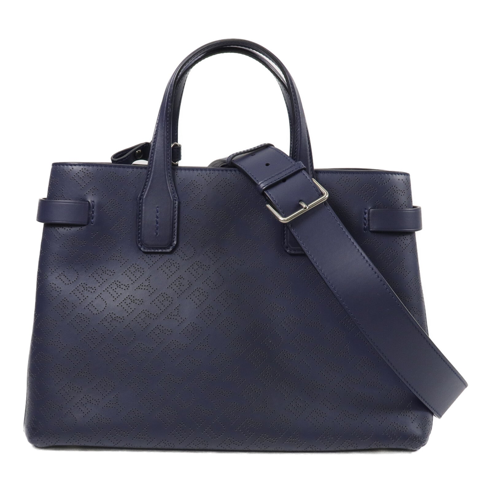 BURBERRY 牛皮皮革Banner Small Perforated Tote手挽肩背兩用袋