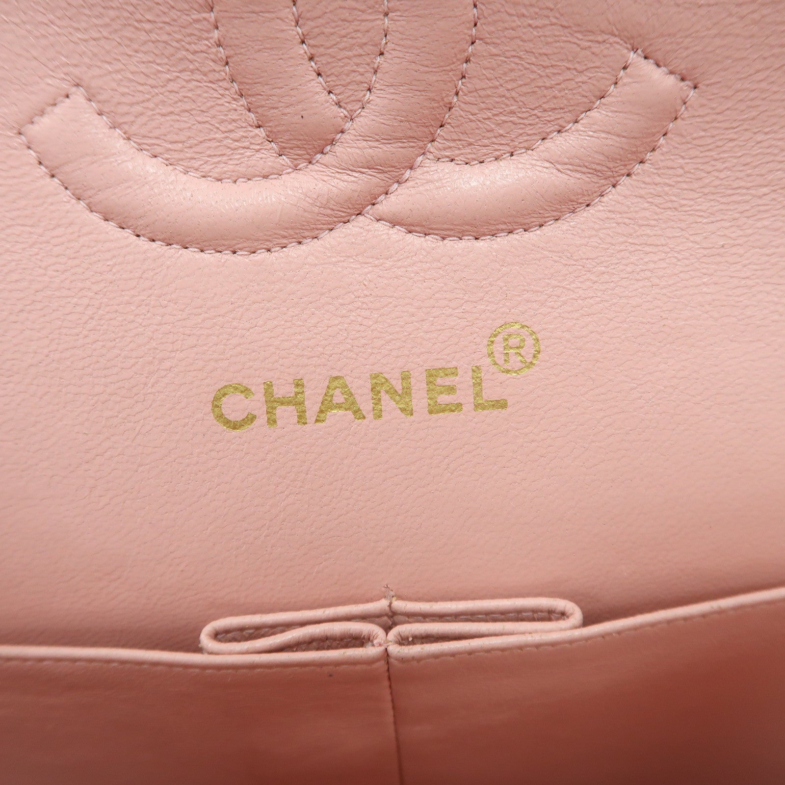 CHANEL 菱格羊皮皮革Classic Chain Shoulder Bag金扣鏈帶肩背袋粉紅色