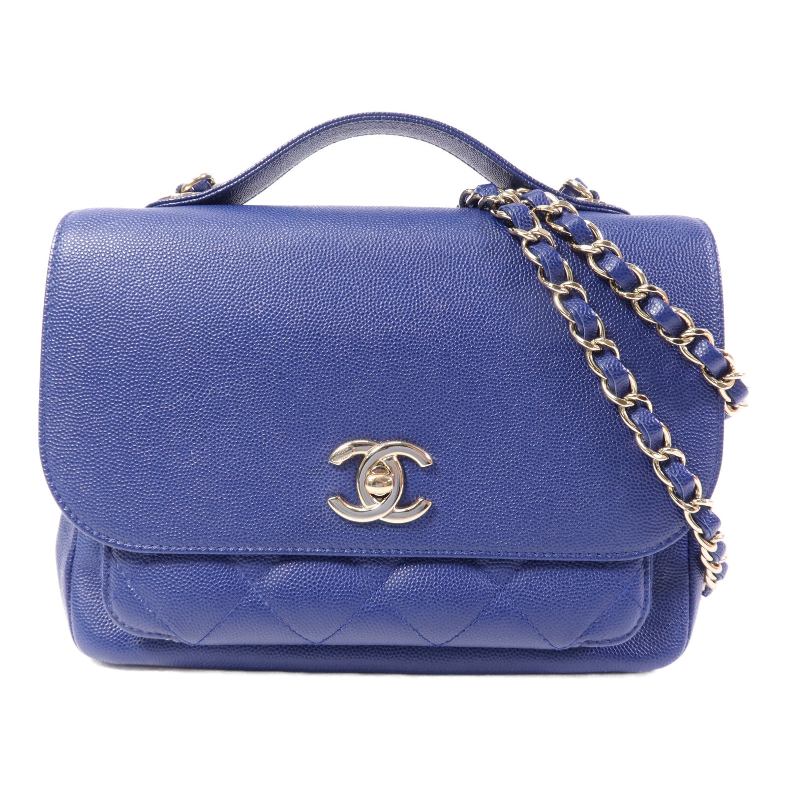 CHANEL 牛皮皮革Business Affinity金扣鏈帶肩背袋