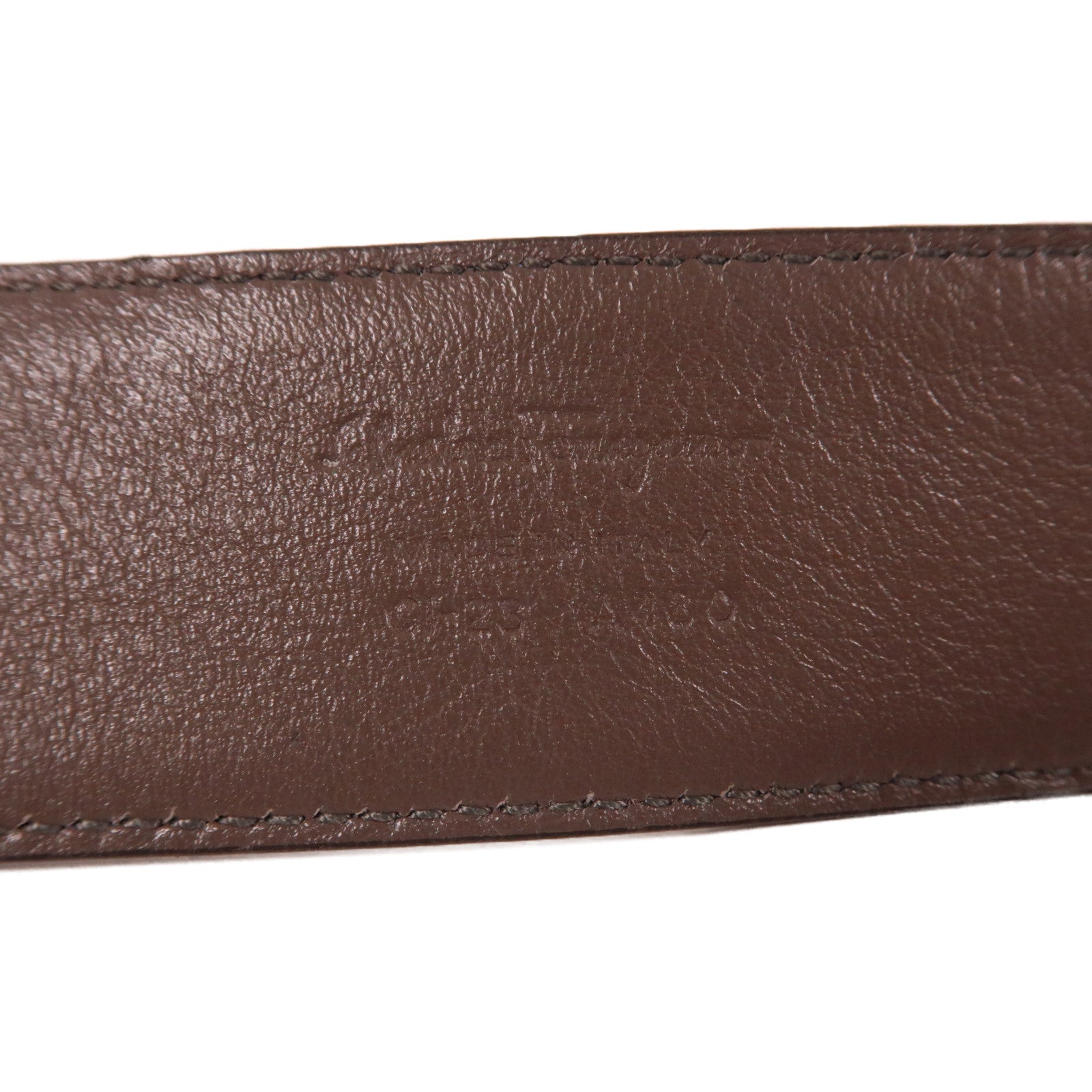 Salvatore Ferragamo 牛皮皮革Belt金扣皮帶啡色