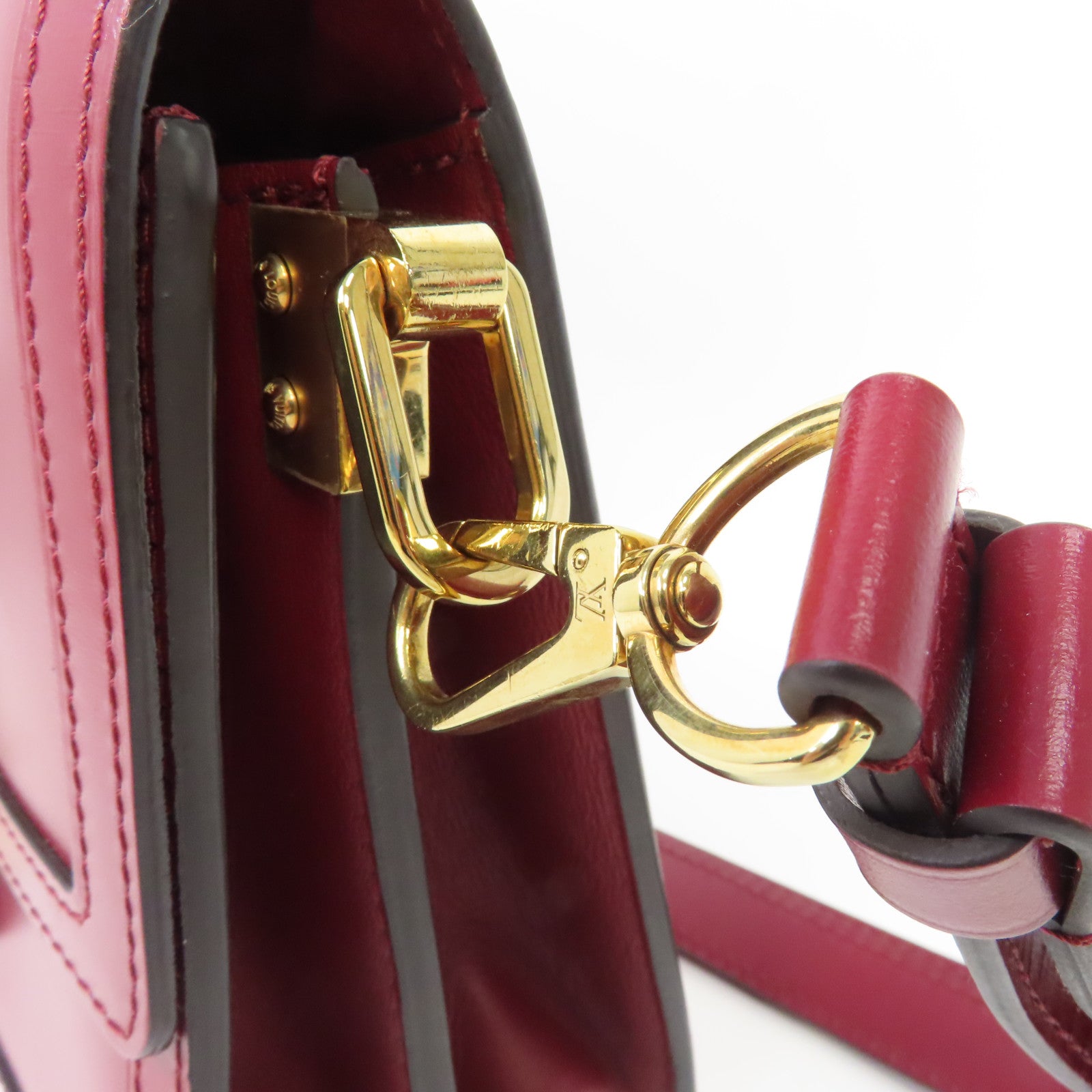 LOUIS VUITTON 【激減優惠】牛皮皮革Dauphine MM金扣肩背袋紅色
