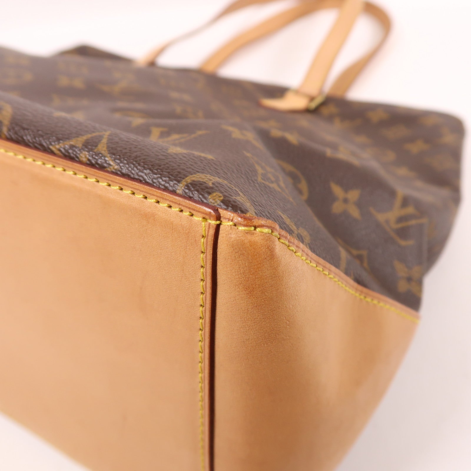 LOUIS VUITTON Monogram Cabas Mezzo金扣肩背袋棕色