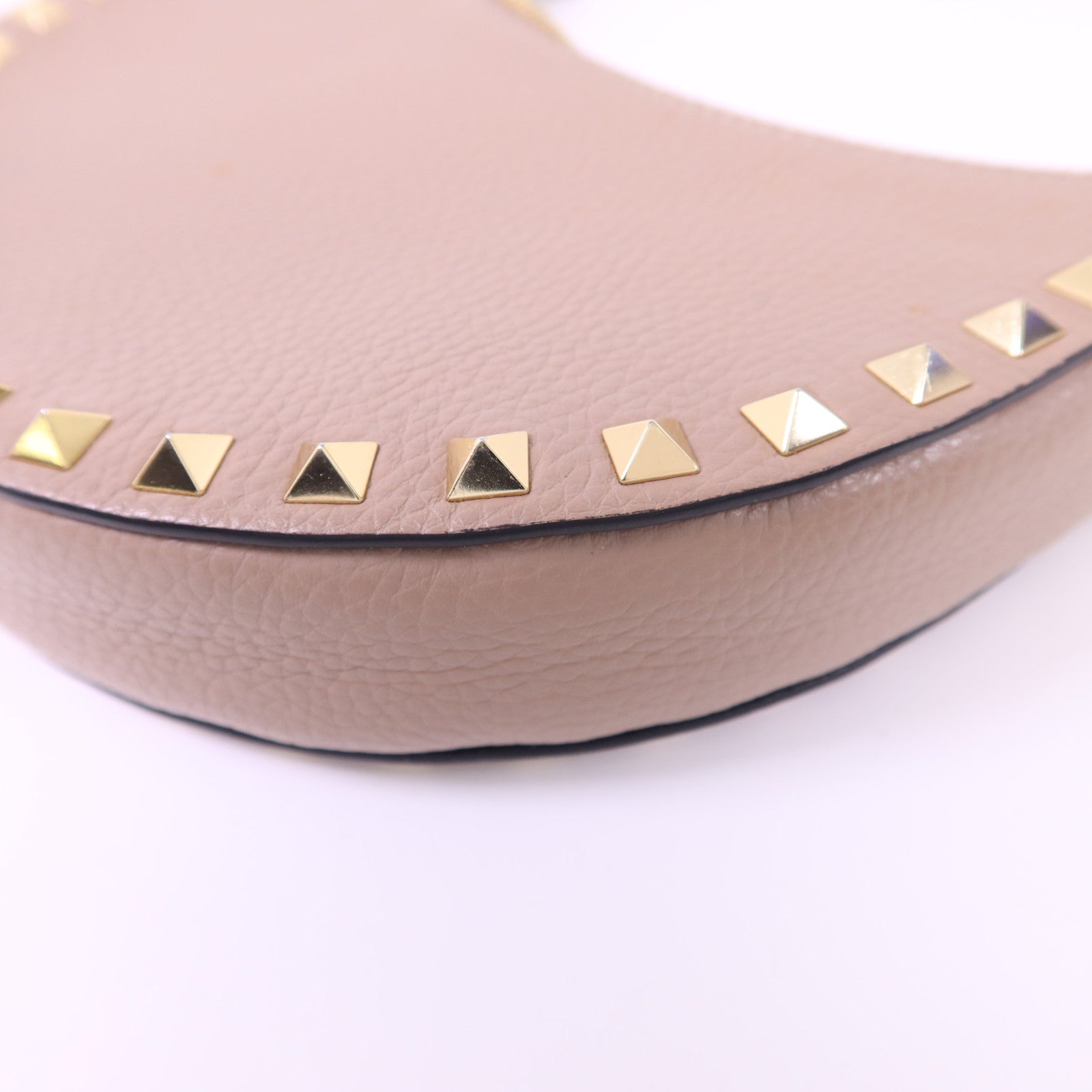 Valentino 牛皮皮革Mini Rockstud Hobo Bag金扣肩背袋