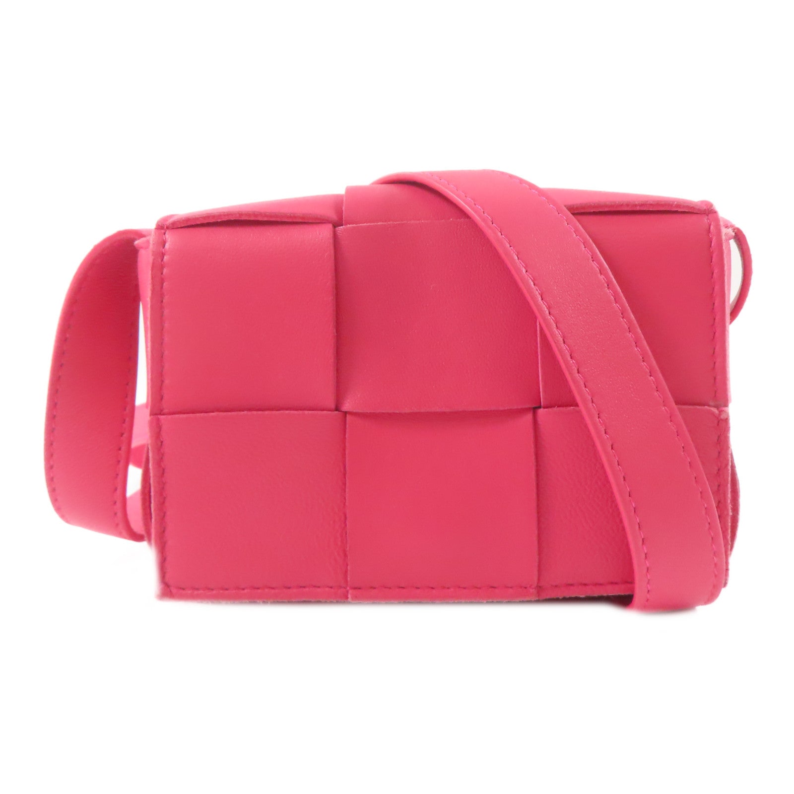 BOTTEGA VENETA 織紋皮革Shoulder Bag肩背袋粉紅色