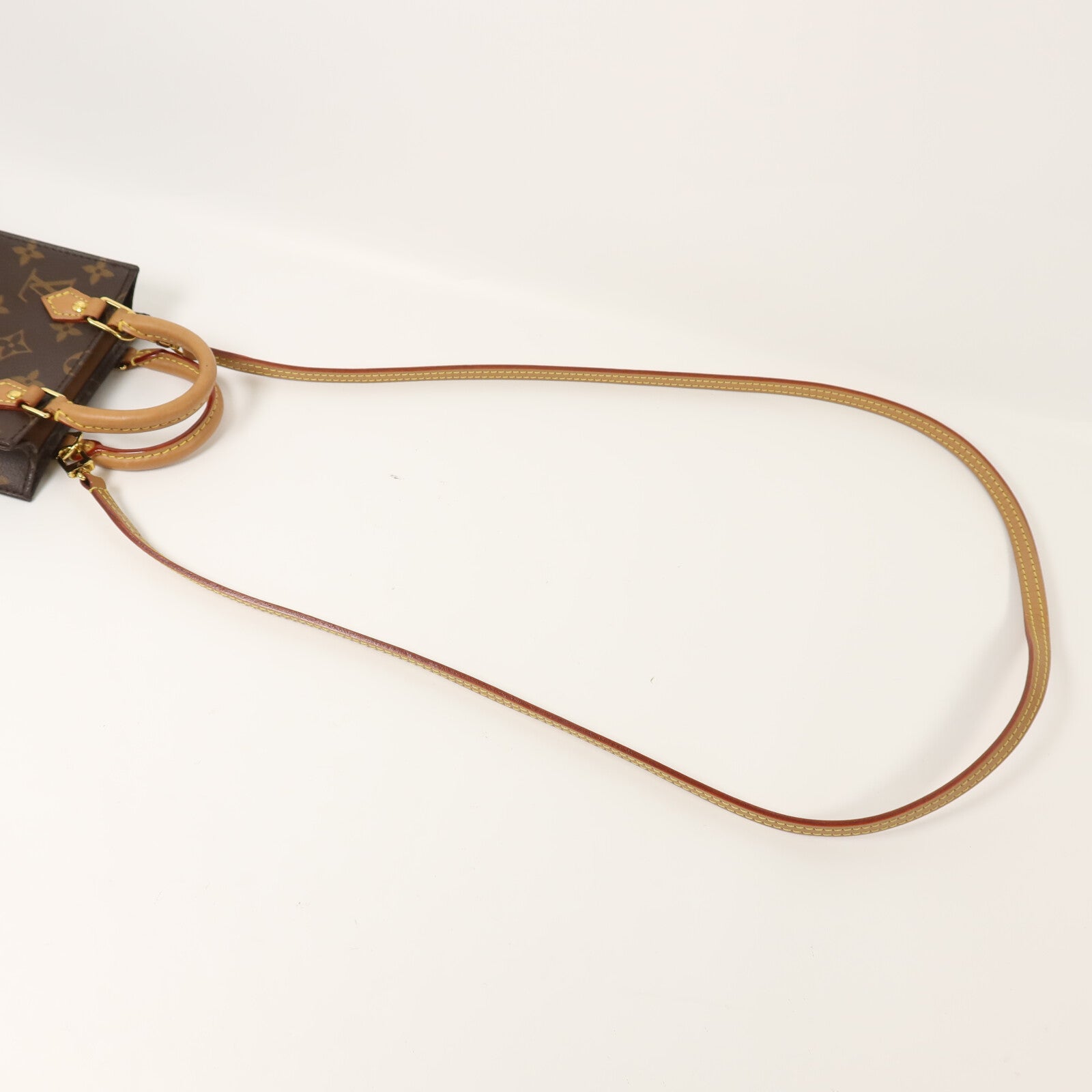 LOUIS VUITTON Monogram Petit Sac Plat手挽肩背兩用袋