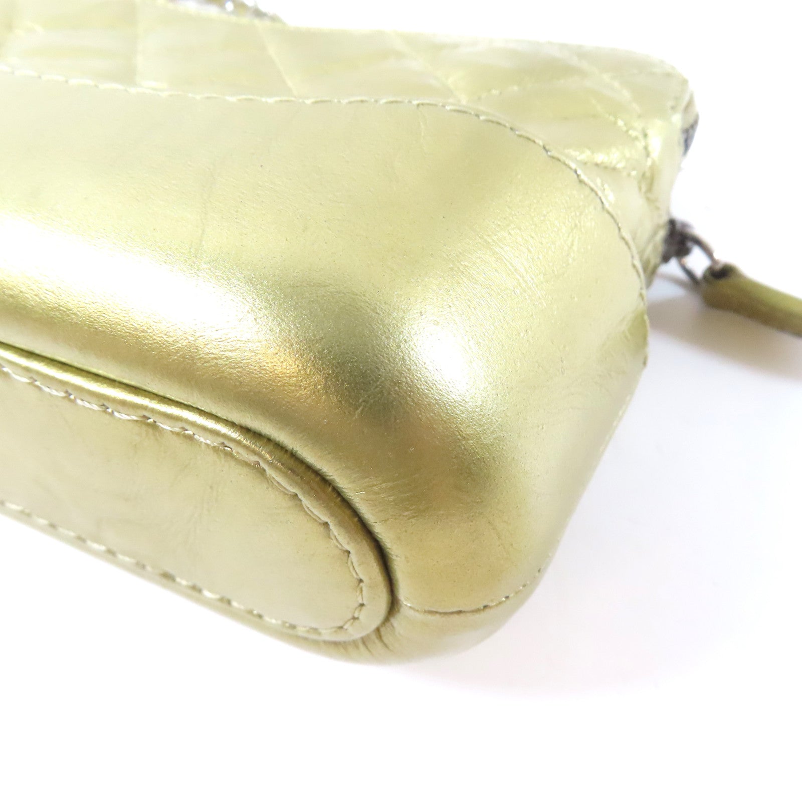 CHANEL 【激減優惠】菱格Gabrielle Clutch With Chain金/銀扣鏈帶肩背袋金色