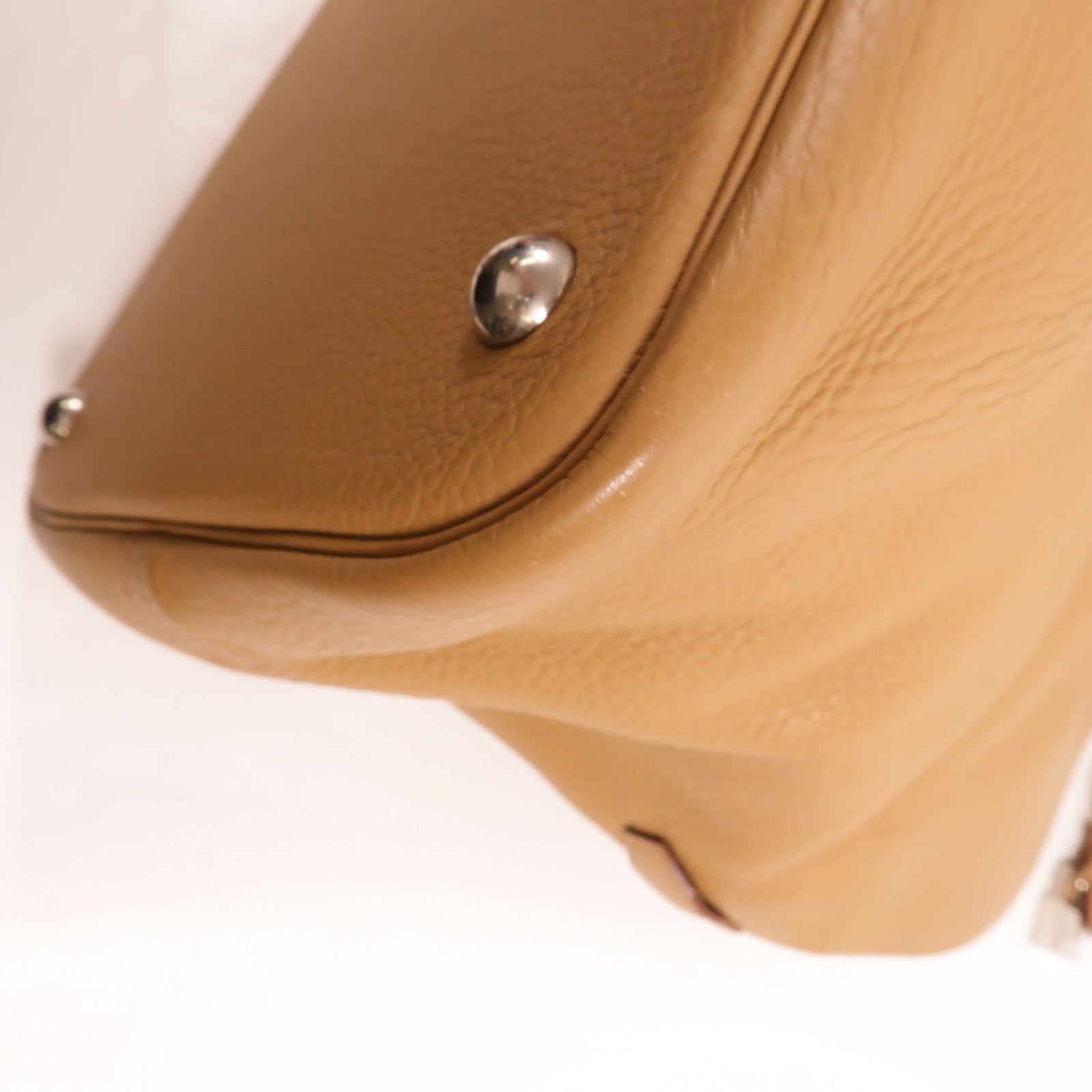 HERMES Clemence皮革Bolide 45手挽袋Biscuit