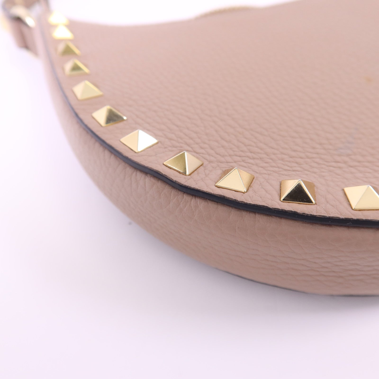 Valentino 牛皮皮革Mini Rockstud Hobo Bag金扣肩背袋