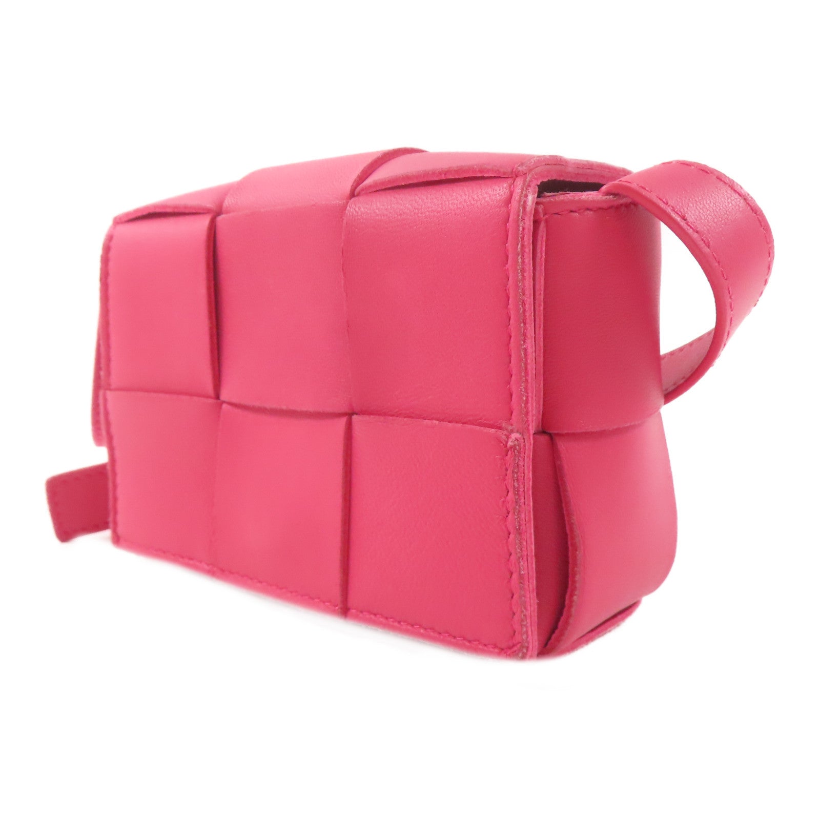BOTTEGA VENETA 織紋皮革Shoulder Bag肩背袋粉紅色