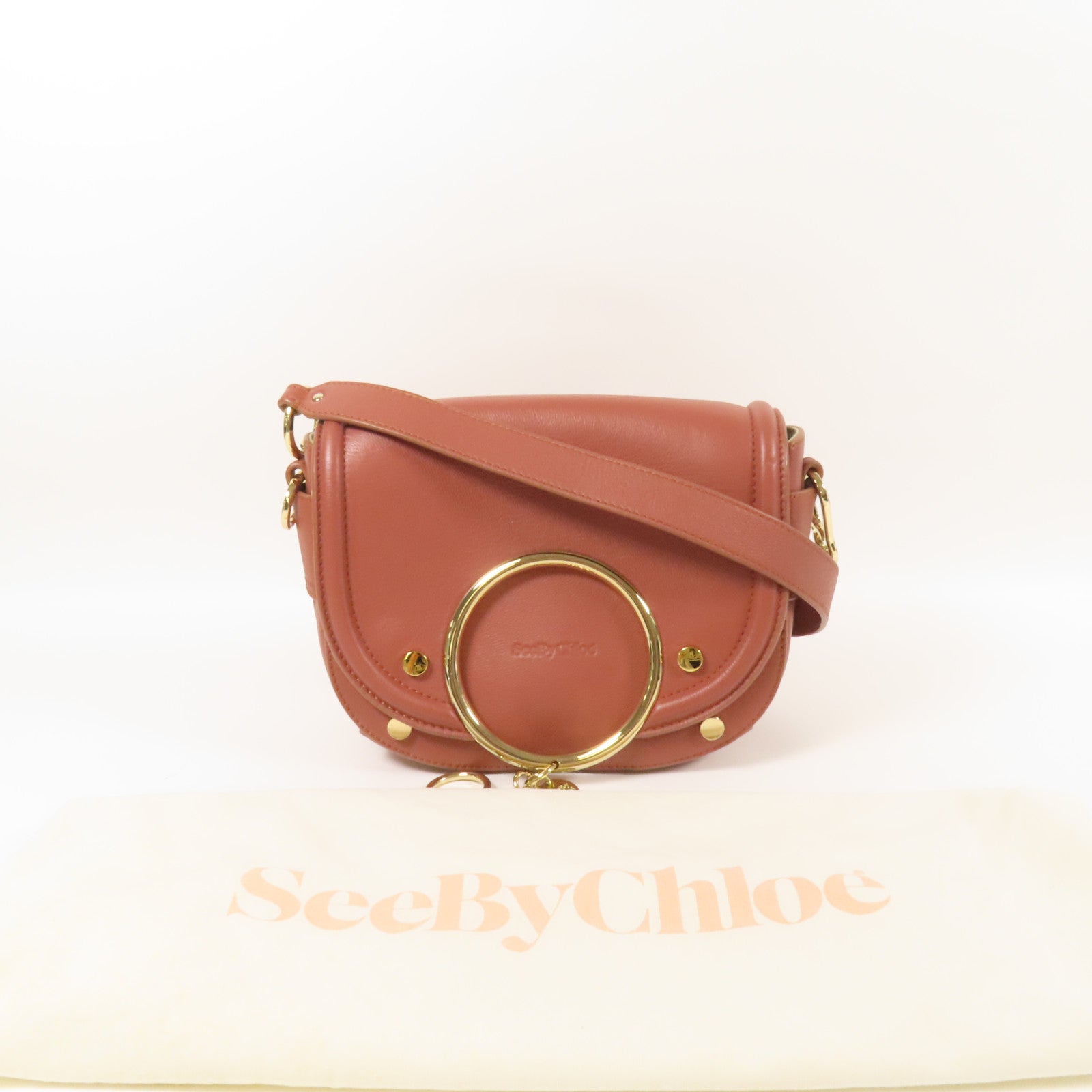 SEE BY CHLOE 牛皮皮革Shoulder Bag金扣肩背袋