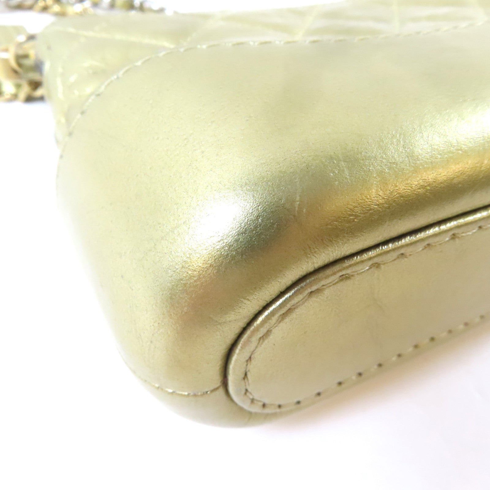 CHANEL 【激減優惠】菱格Gabrielle Clutch With Chain金/銀扣鏈帶肩背袋金色