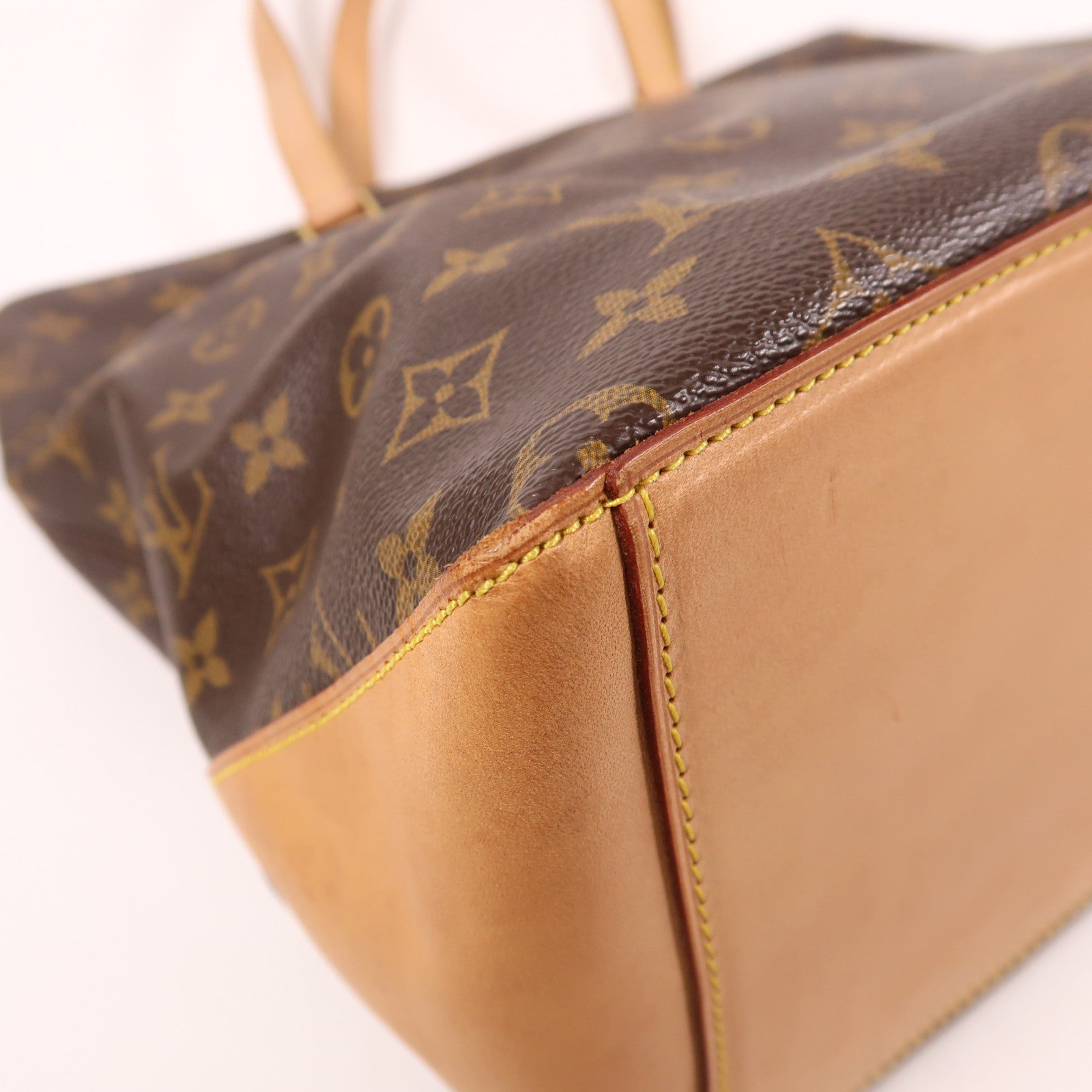 LOUIS VUITTON Monogram Cabas Mezzo金扣肩背袋棕色