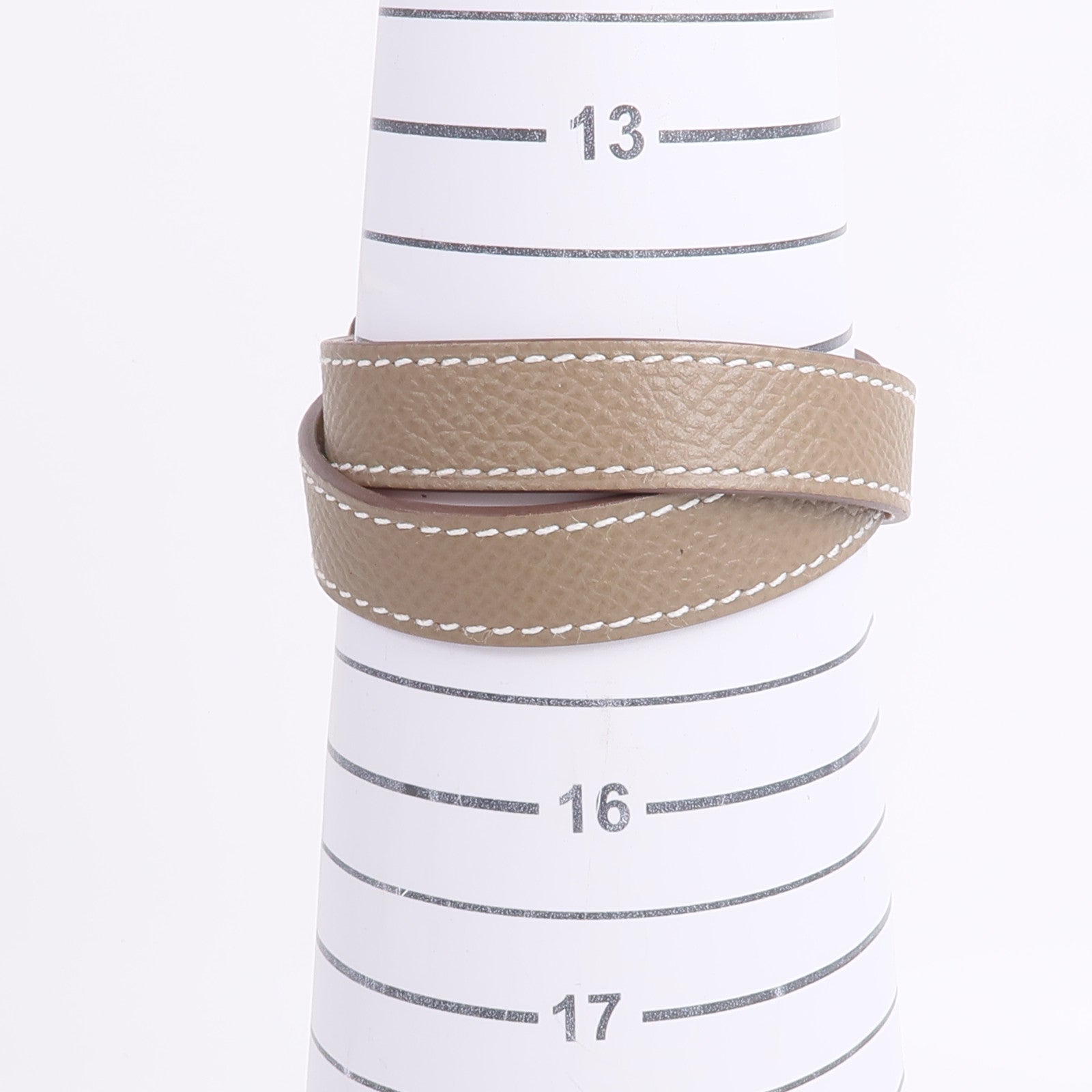 HERMES 【激減優惠】Epsom皮革Kelly Double Tour Bracelet手帶Etoupe