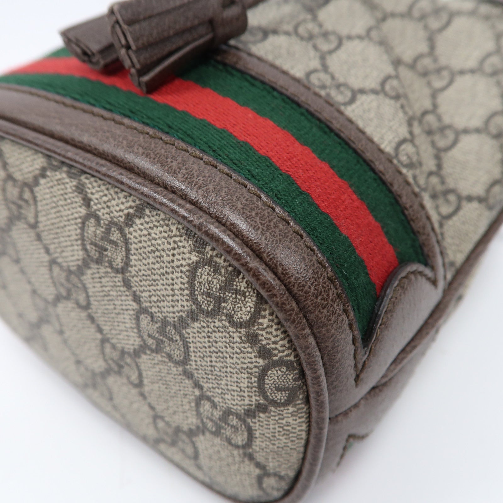 GUCCI 塗層帆布Ophidia GG Mini Bucket金扣肩背袋米色/烏木色
