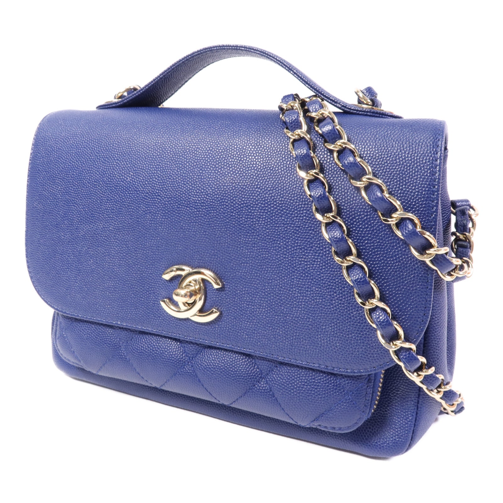 CHANEL 牛皮皮革Business Affinity金扣鏈帶肩背袋