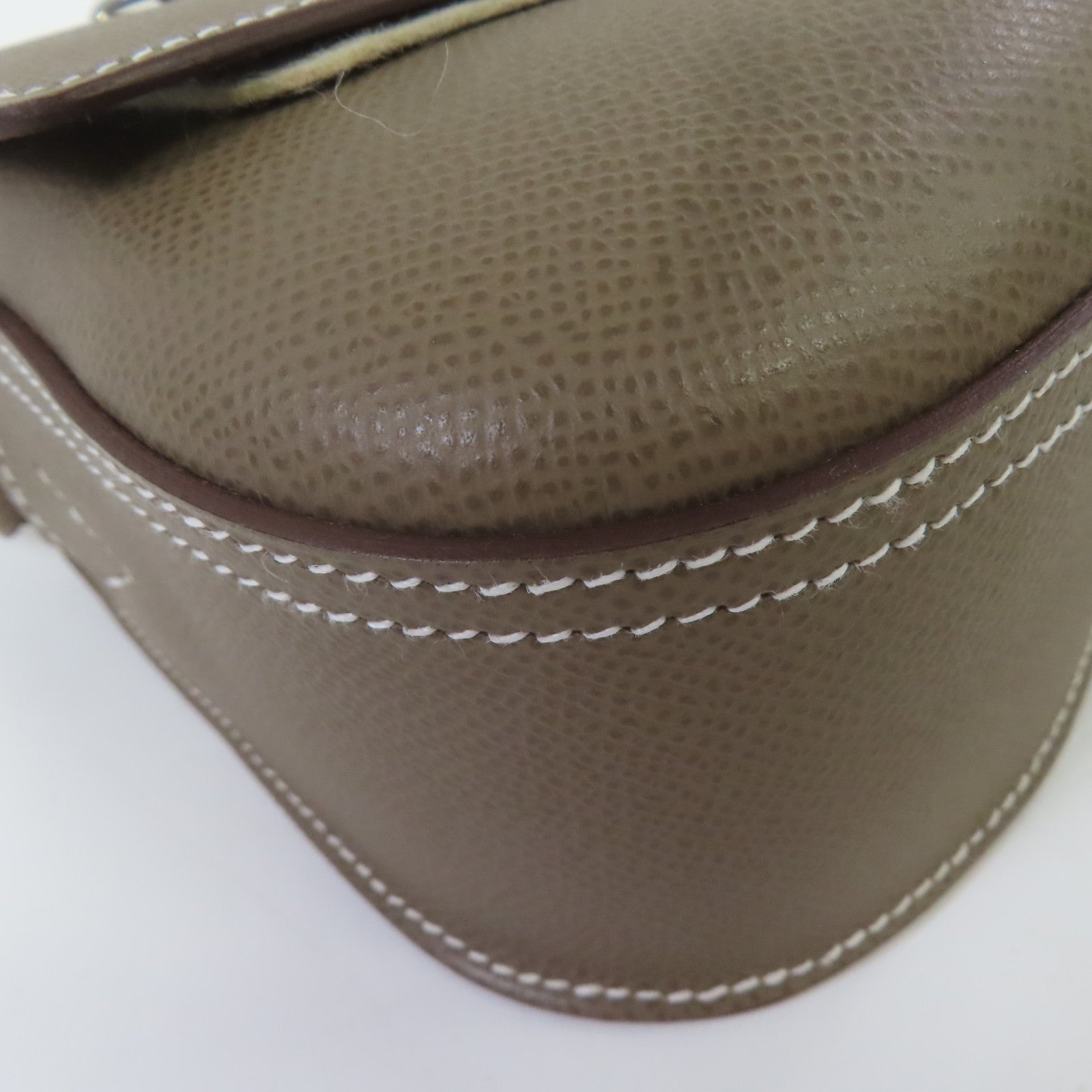 HERMES Epsom皮革Della Cavalleria Elan Shoulder Bag銀扣肩背袋大象灰色