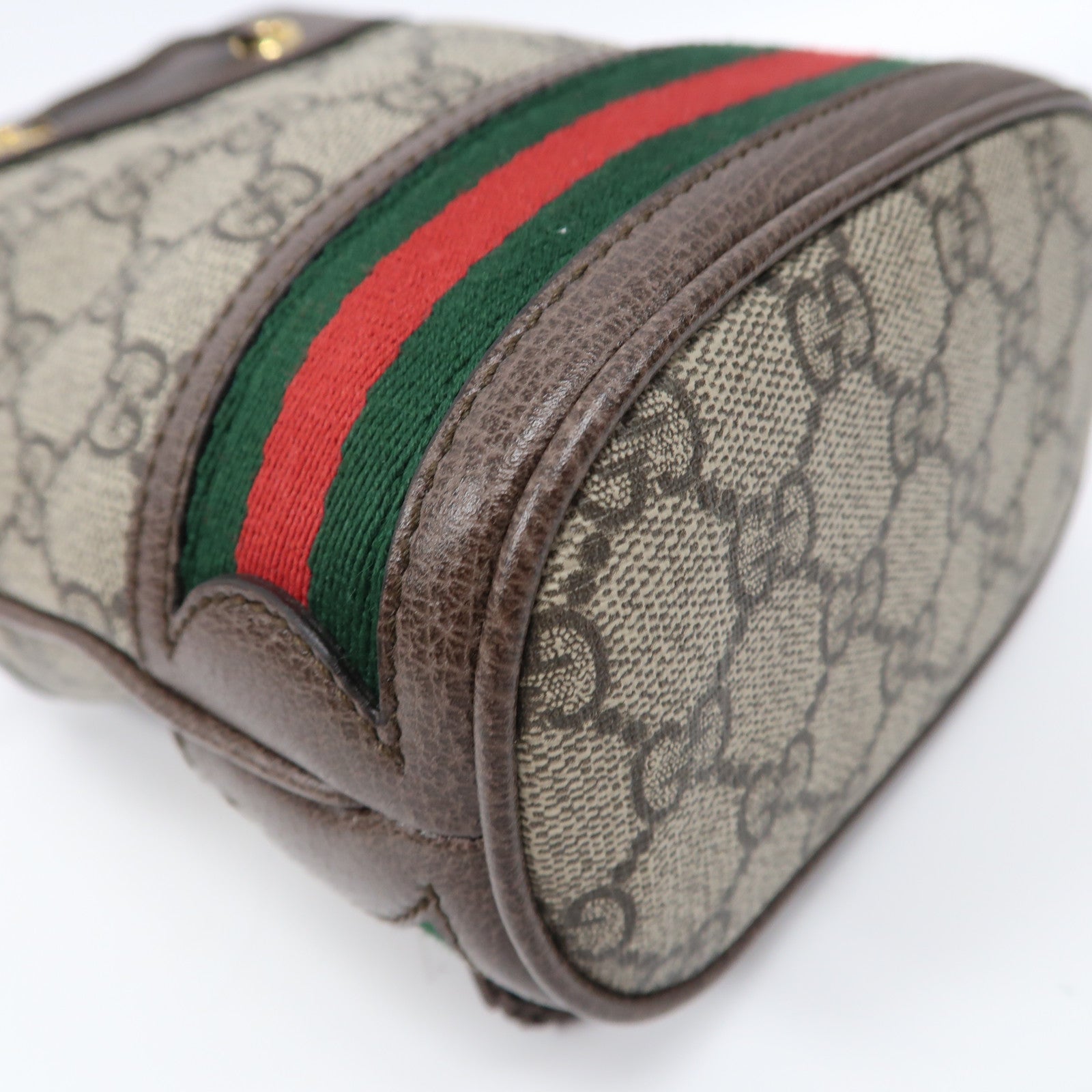 GUCCI 塗層帆布Ophidia GG Mini Bucket金扣肩背袋米色/烏木色