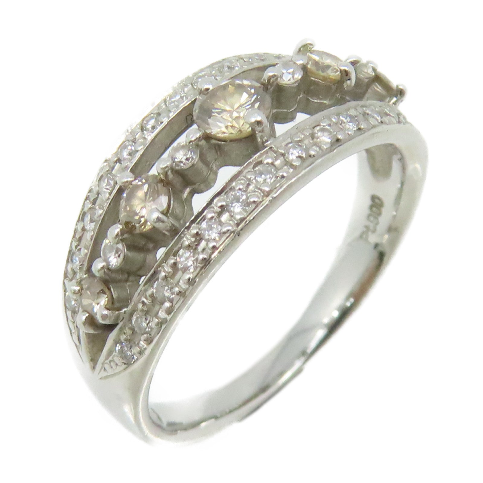 JEWELRY 【激減優惠】PT900鉑金/0.32ct/0.19鑽石Diamond Ring戒指US#5.5