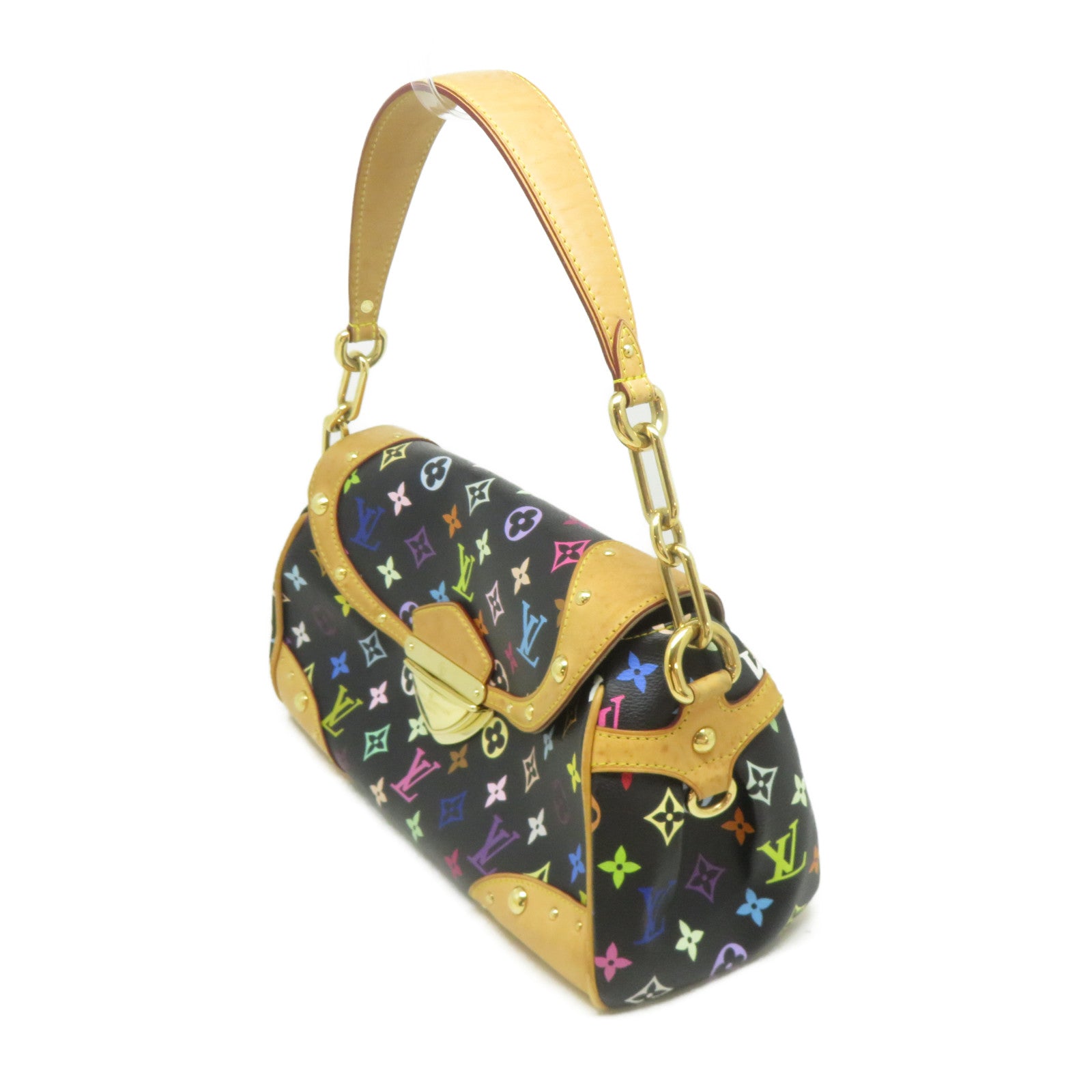 LOUIS VUITTON Monogram Multicolore Beverly金扣肩背袋黑色/彩色