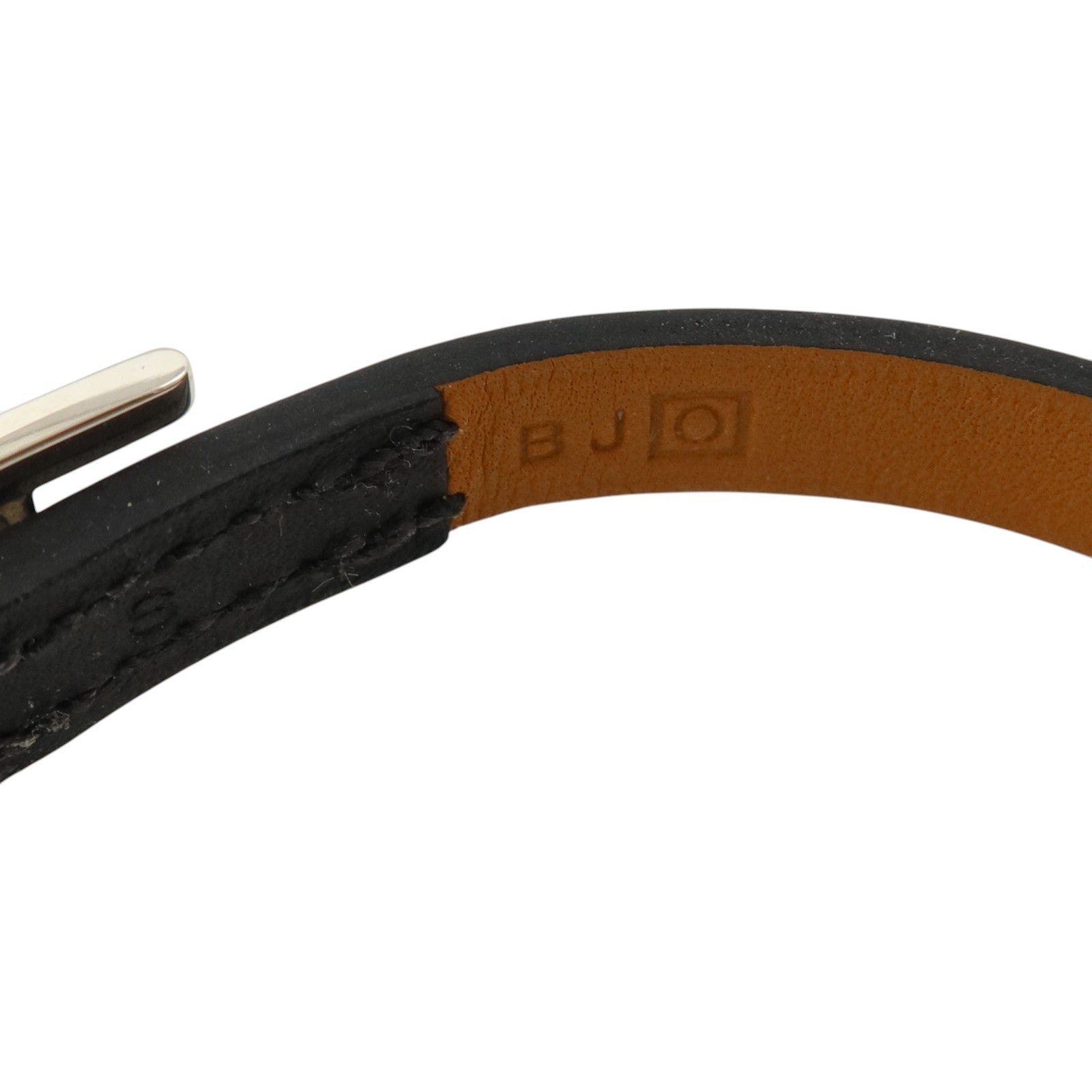 HERMES Tadelakt皮革Behapi Triple Tour銀扣手鏈Noir