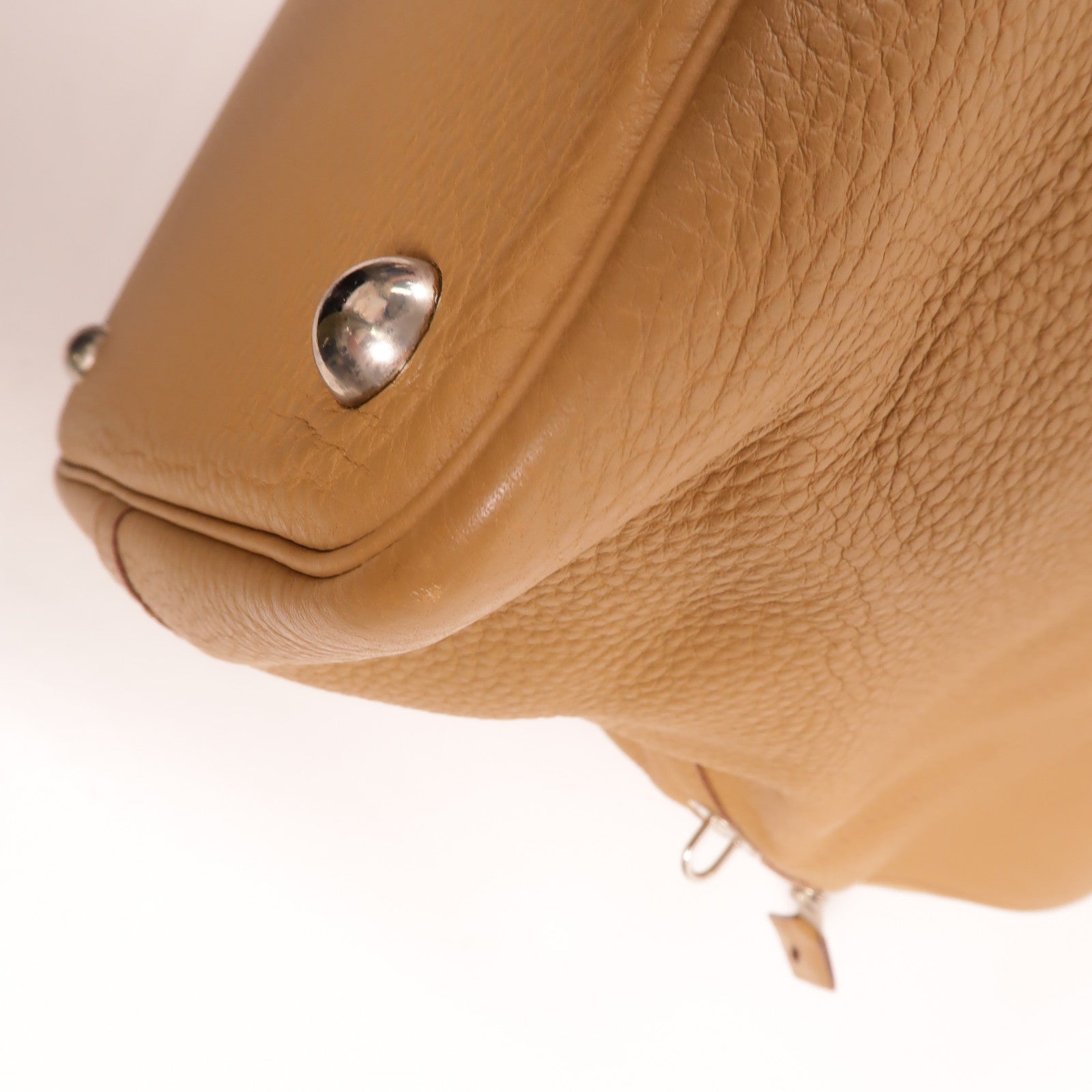 HERMES Clemence皮革Bolide 45手挽袋Biscuit