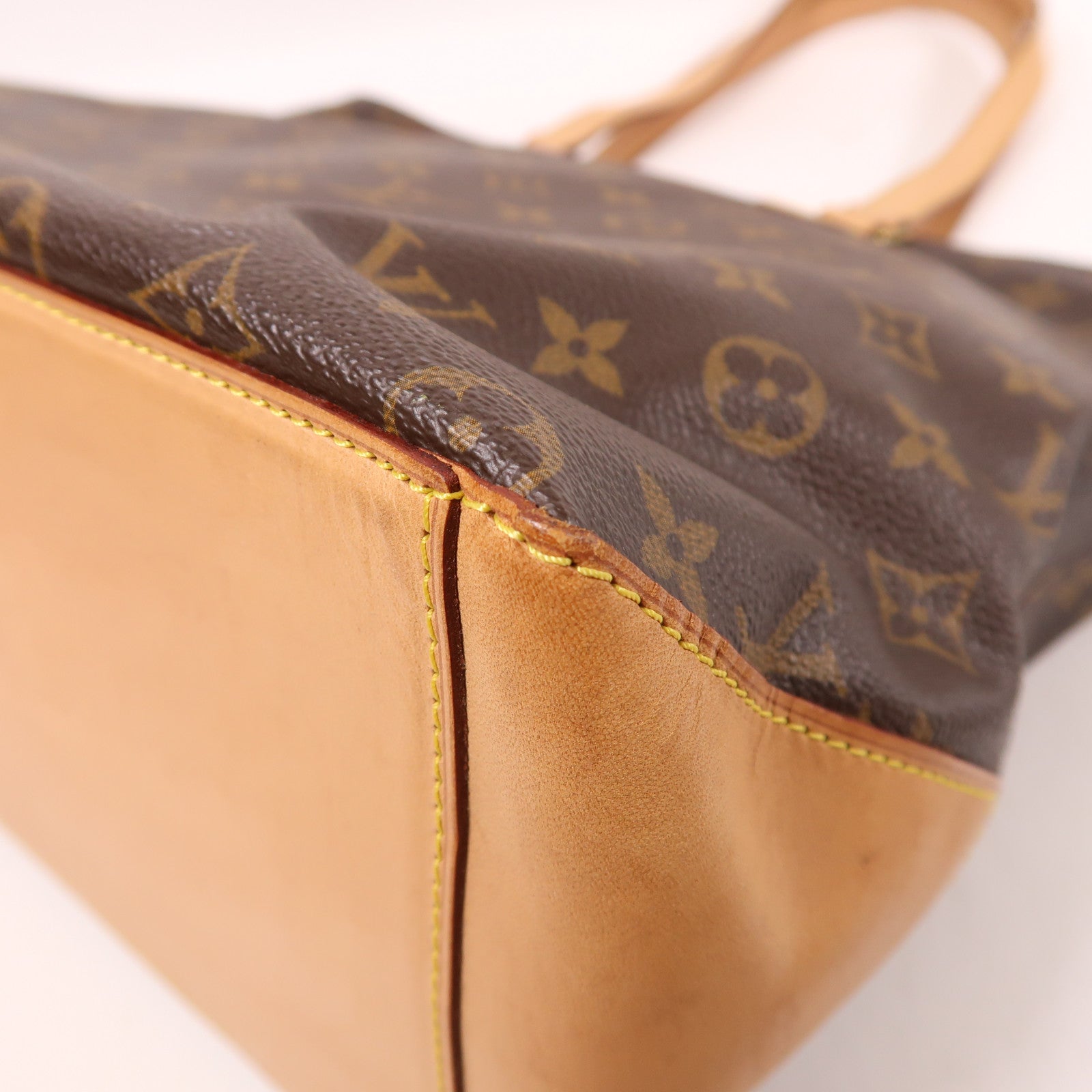 LOUIS VUITTON Monogram Cabas Mezzo金扣肩背袋棕色