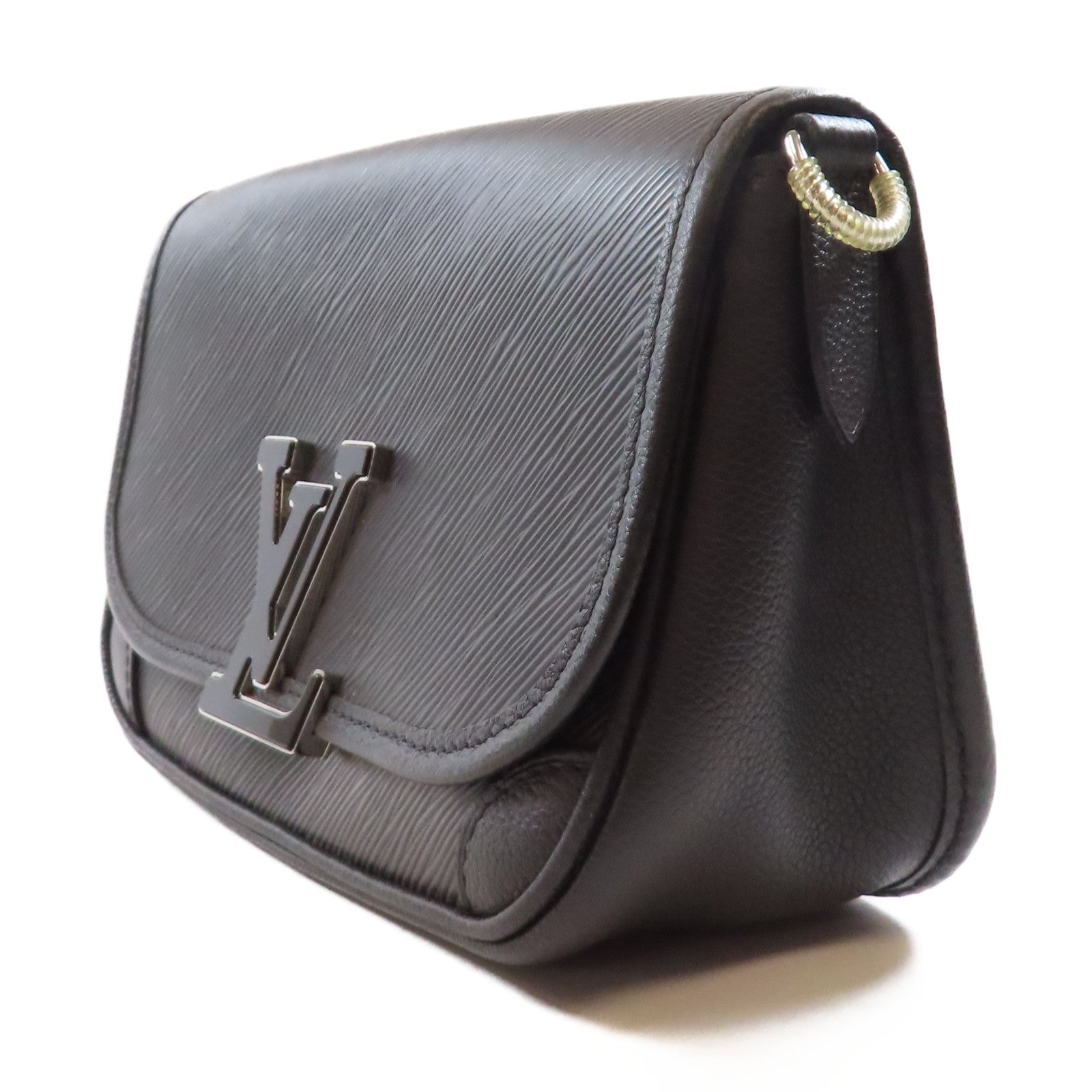 LOUIS VUITTON Epi Buci銀扣肩背袋黑色