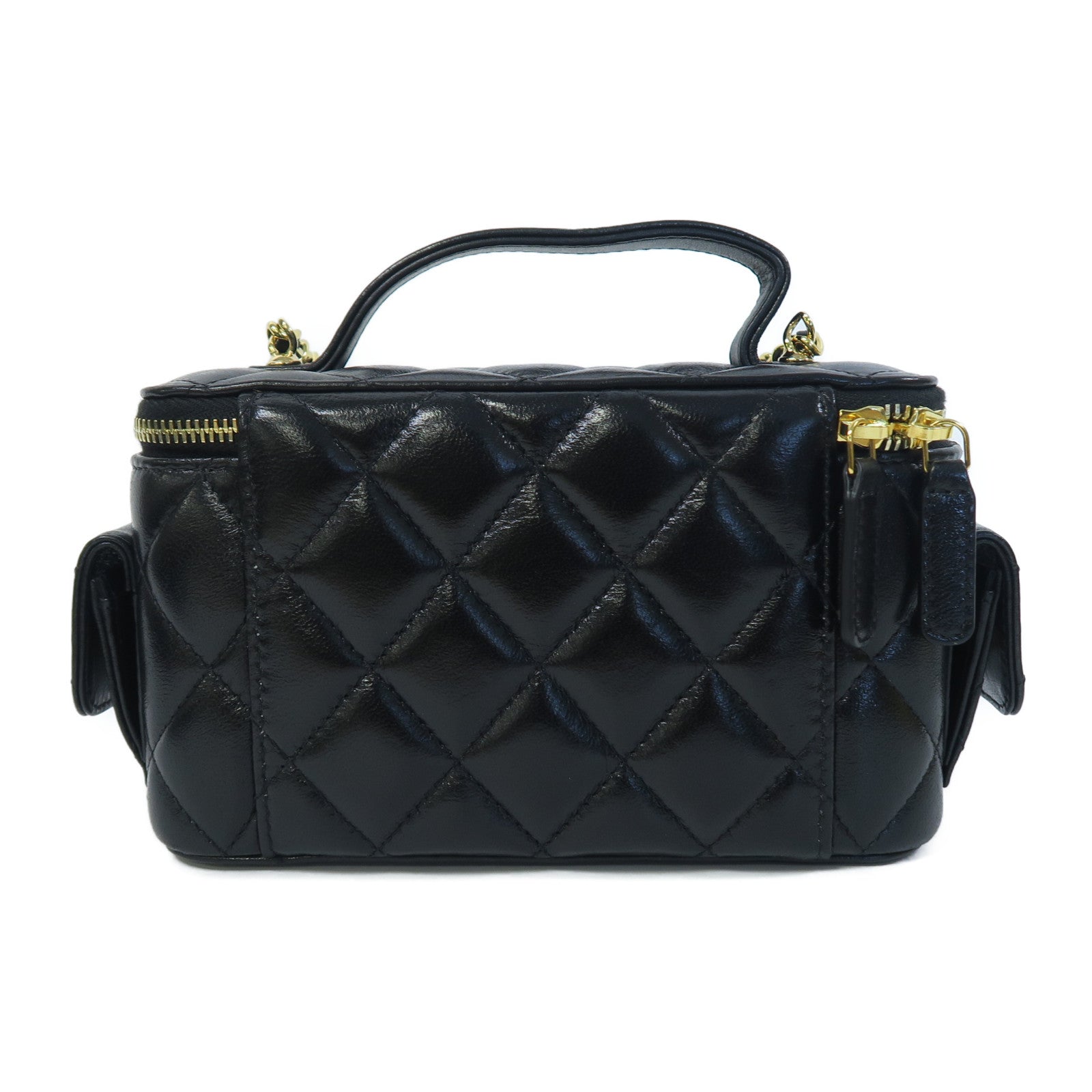 CHANEL **【激減優惠】菱格羊皮皮革Chain Shoulder金扣鏈帶肩背袋黑色