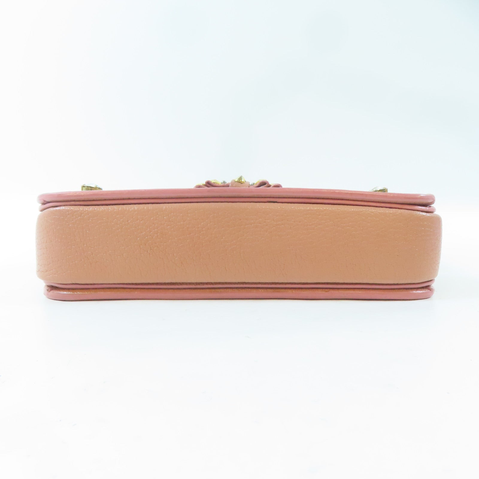 Miu Miu 牛皮皮革2 Way Shoulder Bag金扣手挽肩背兩用袋粉紅色