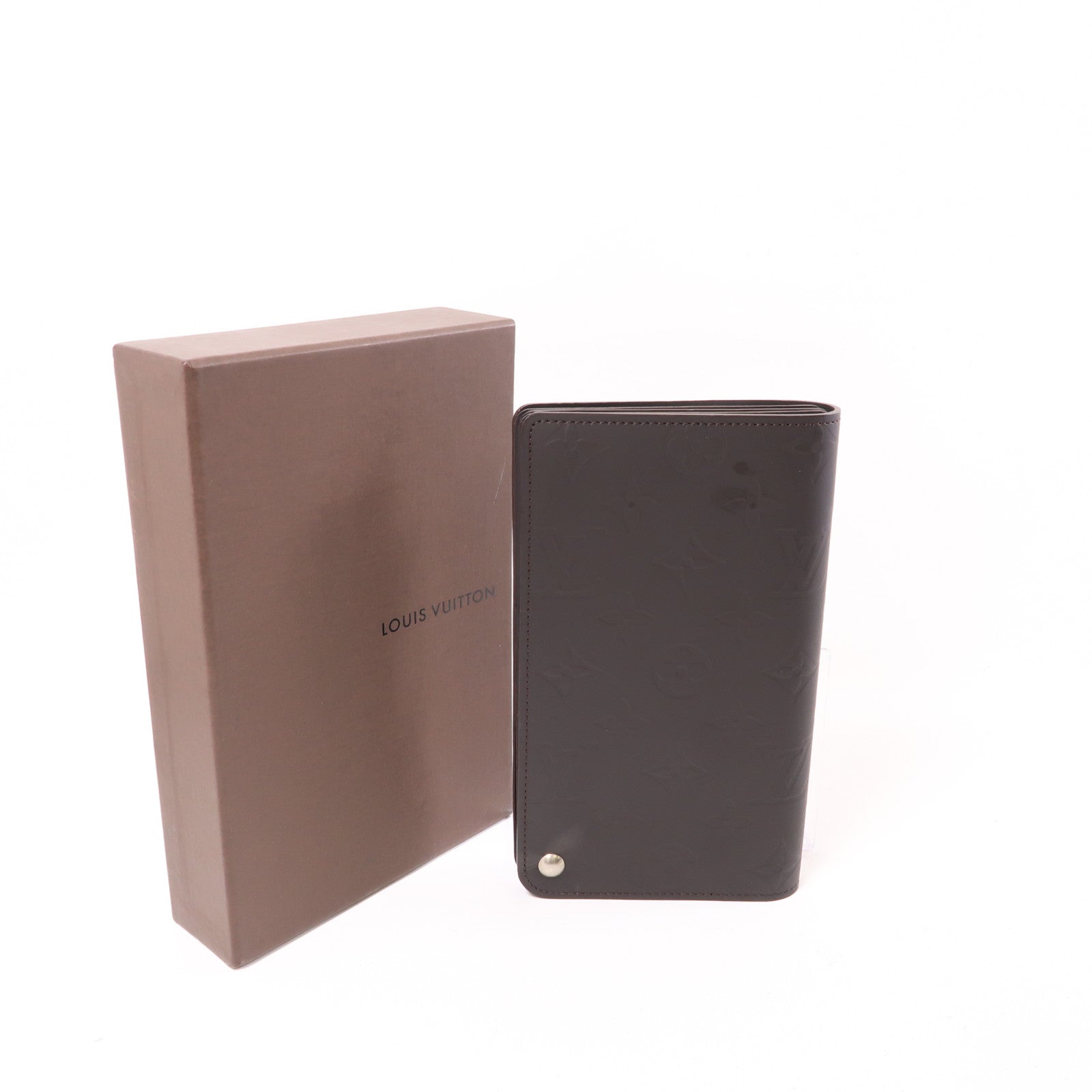 LOUIS VUITTON 【激減優惠】Monogram Glace Hoist Long Wallet銀扣長錢包棕色