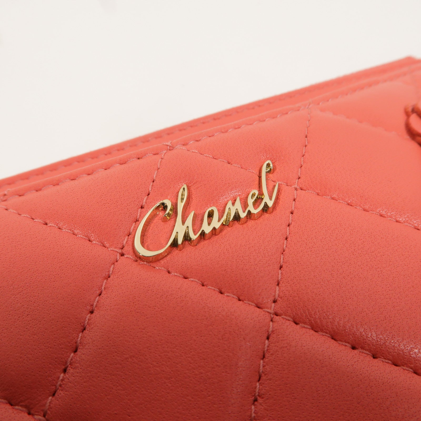 CHANEL 羊皮皮革Camellia Clutch長錢包