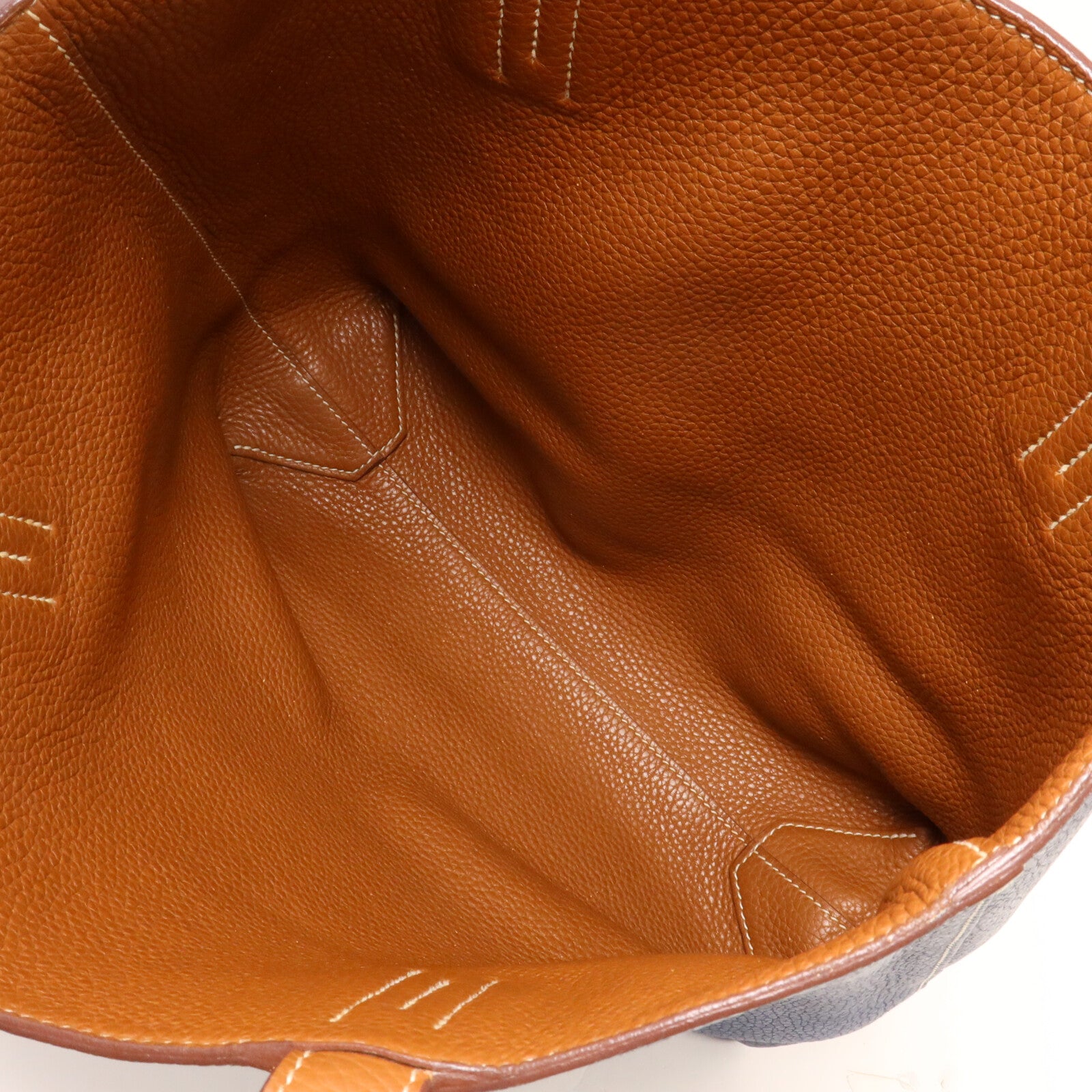 HERMES Clemence皮革Double Sens 28手挽袋Deep Bleu/Gold