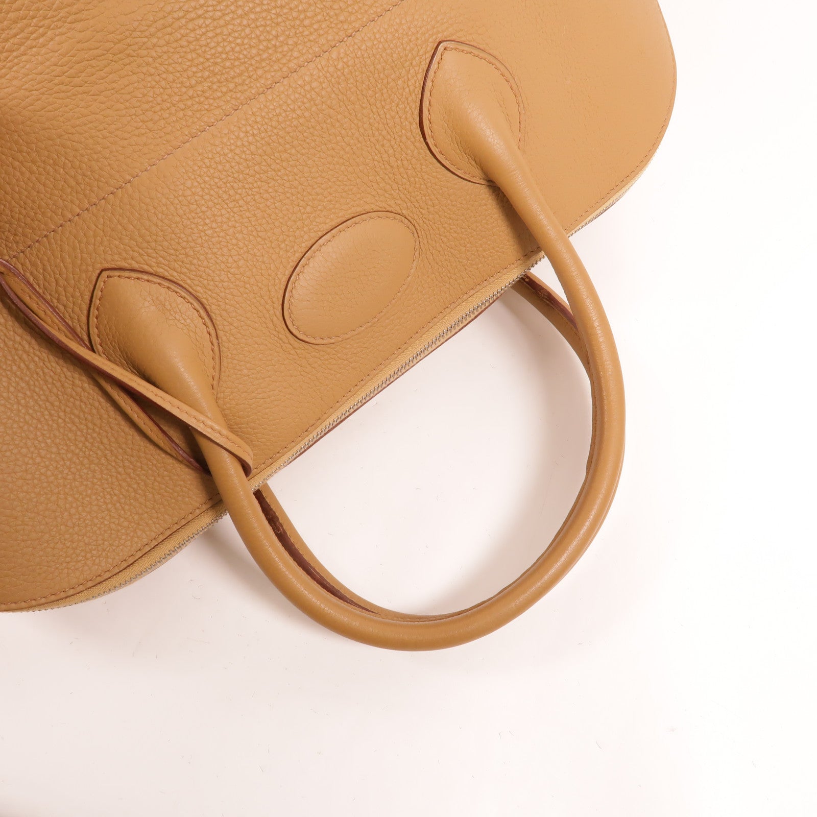 HERMES Clemence皮革Bolide 45手挽袋Biscuit