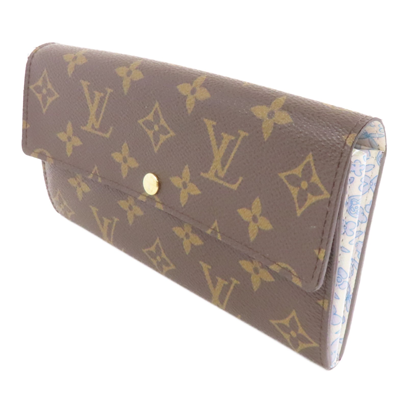 LOUIS VUITTON 【激減優惠】Monogram Portefeuille Sarah金扣長錢包啡色