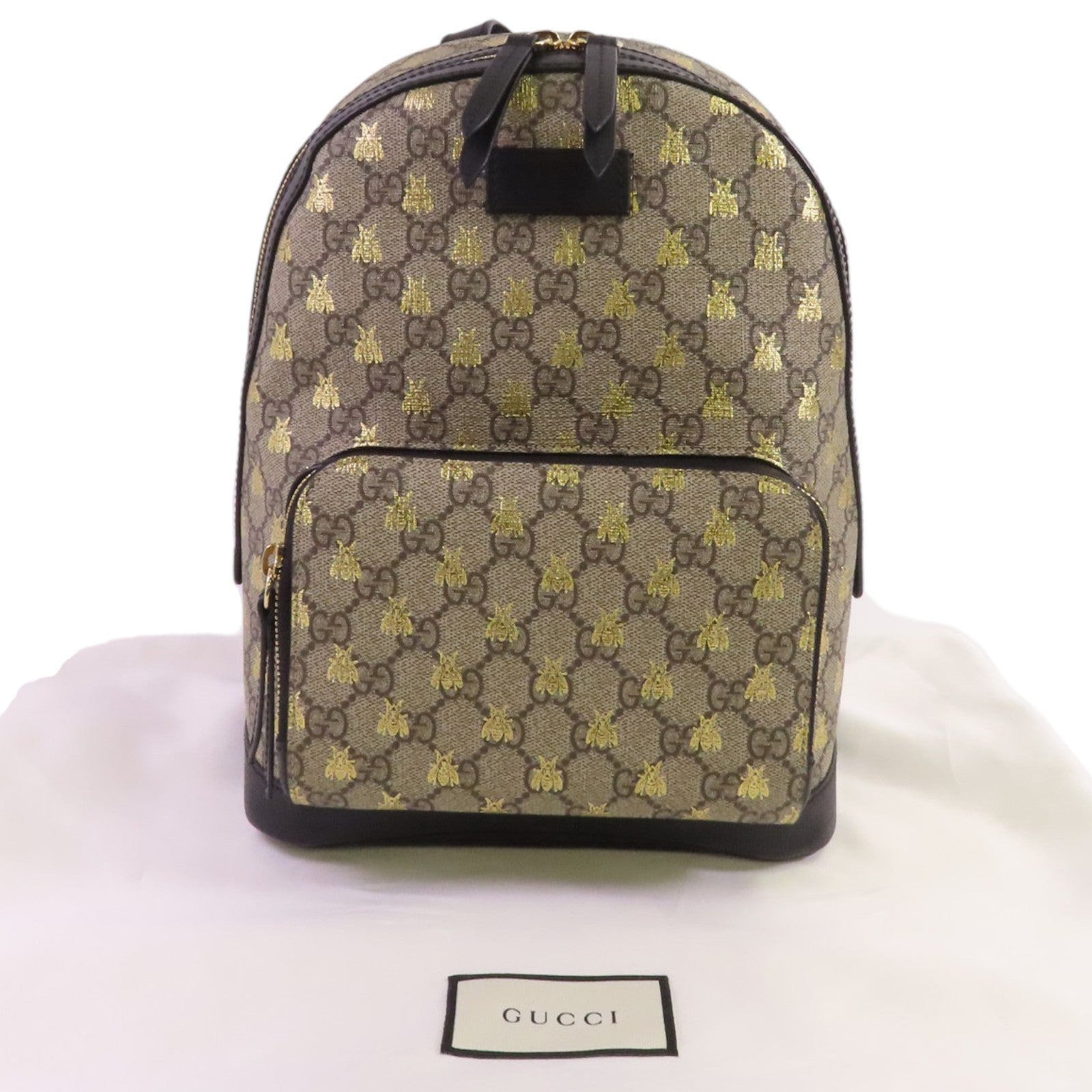 GUCCI 【激減優惠】塗層帆布GG Supreme Backpack金扣背包