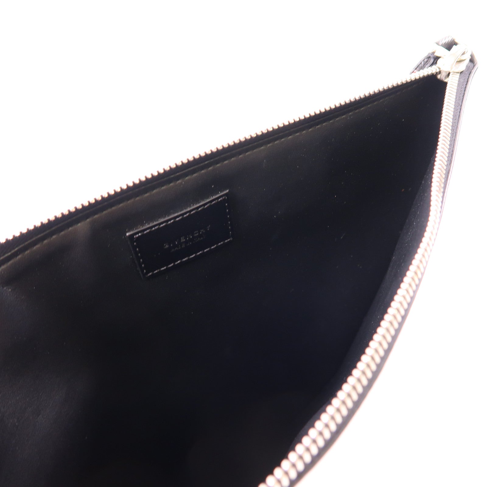 GIVENCHY SHW Hand Bag Clutch Bag Calfskin Leather Black