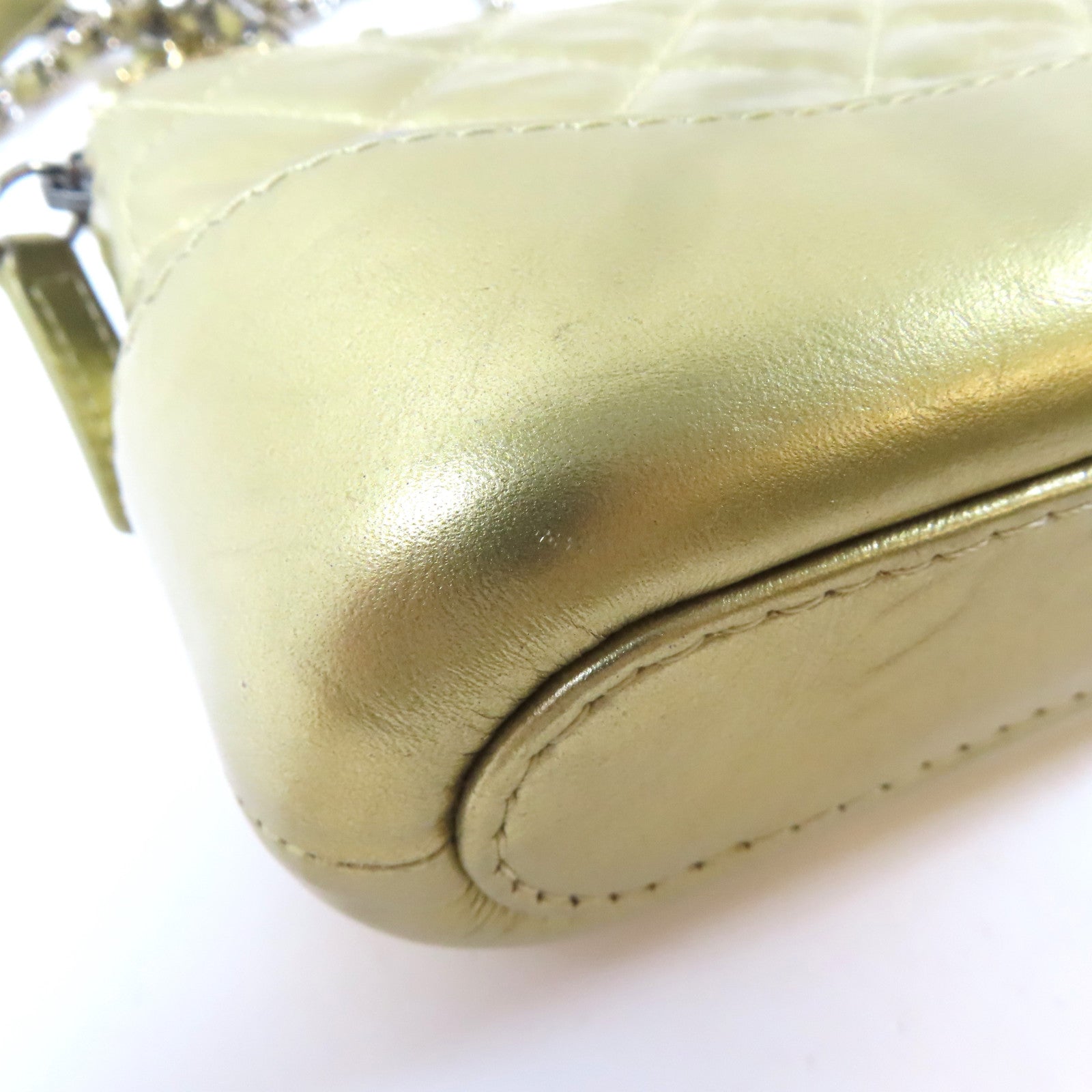 CHANEL 【激減優惠】菱格Gabrielle Clutch With Chain金/銀扣鏈帶肩背袋金色