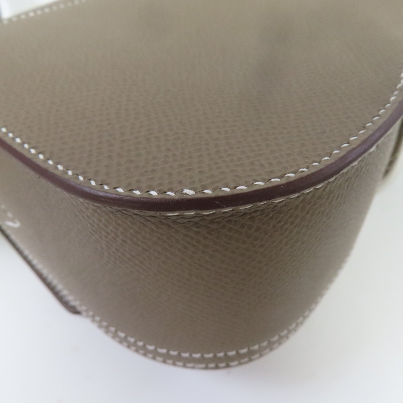 HERMES Epsom皮革Della Cavalleria Elan Shoulder Bag銀扣肩背袋大象灰色