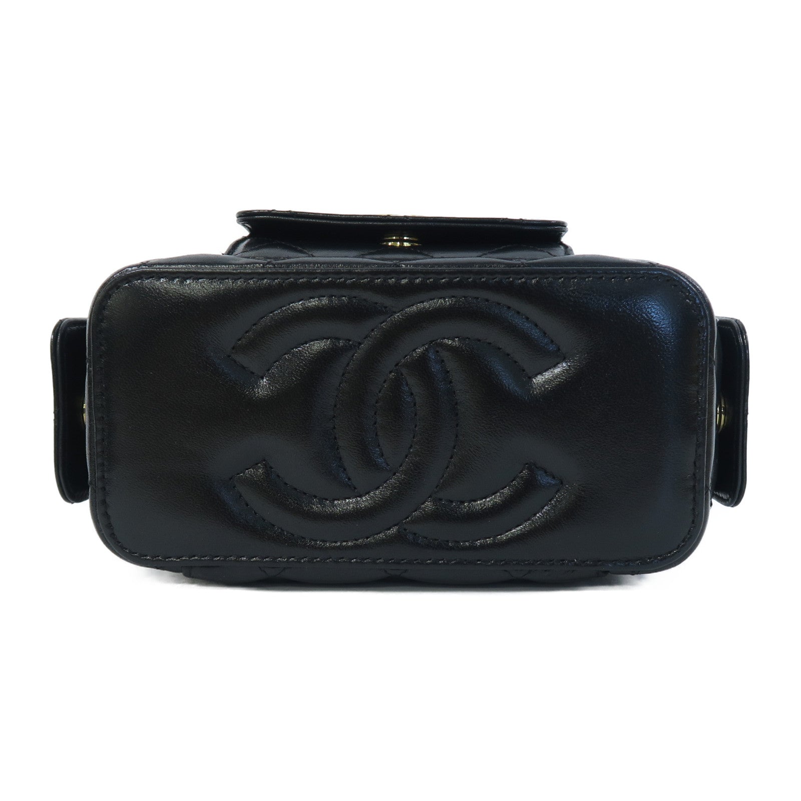 CHANEL **【激減優惠】菱格羊皮皮革Chain Shoulder金扣鏈帶肩背袋黑色
