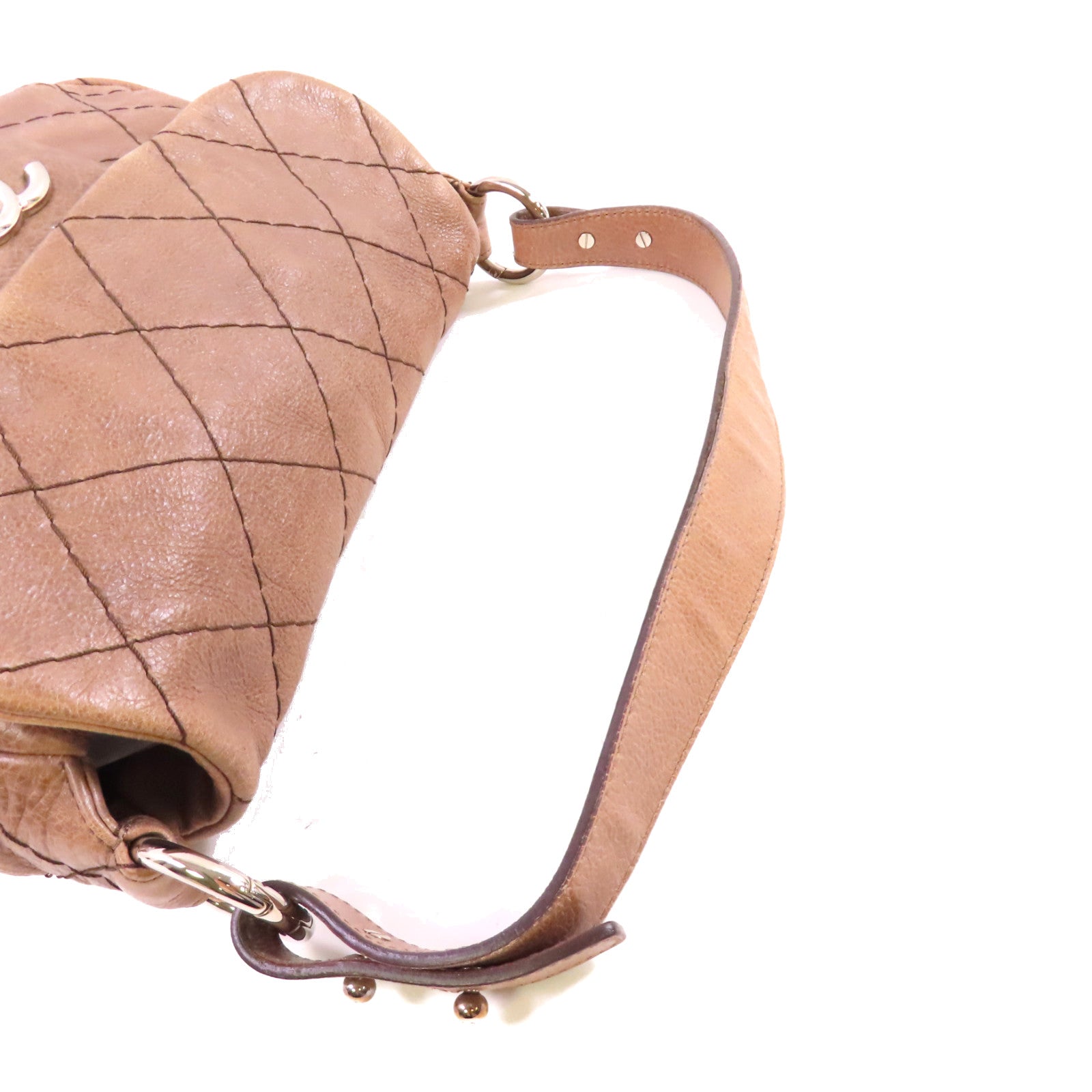 CHANEL【激減優惠】 牛皮皮革Shoulder Bag銀扣啡色