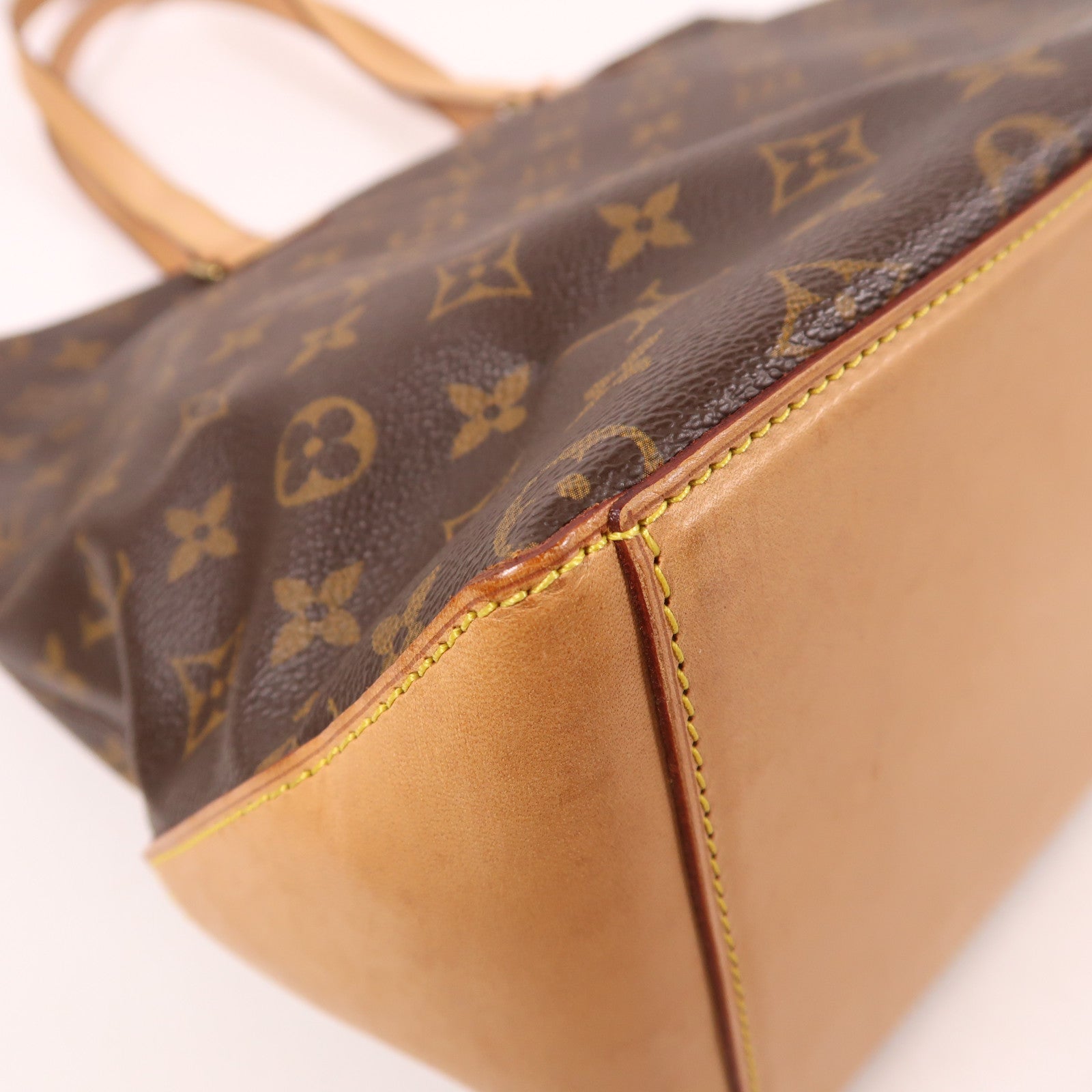 LOUIS VUITTON Monogram Cabas Mezzo金扣肩背袋棕色