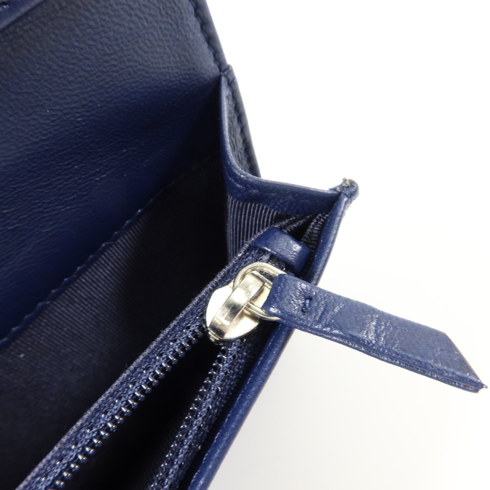 CHANEL 羊皮皮革Long Wallet銀扣長錢包