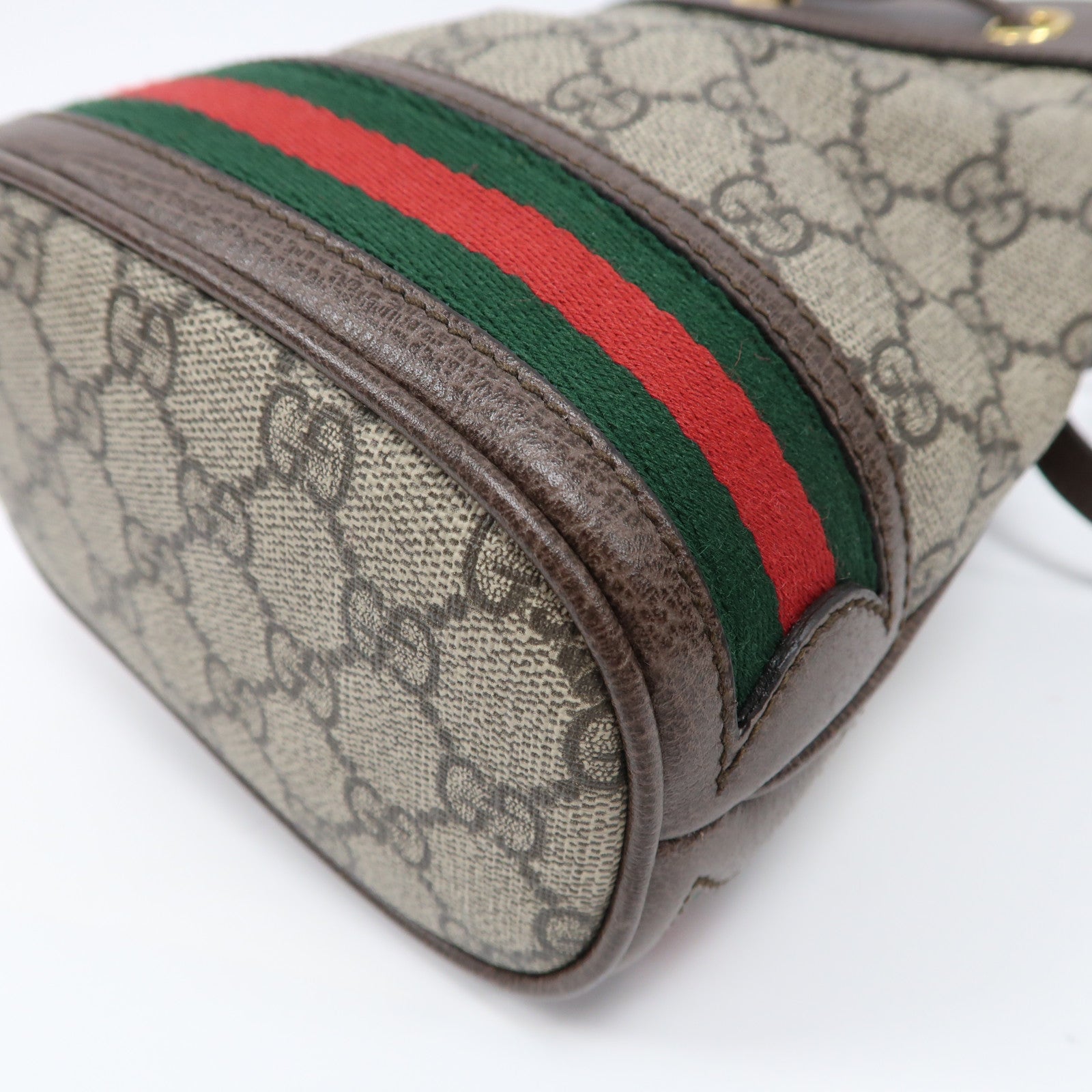 GUCCI 塗層帆布Ophidia GG Mini Bucket金扣肩背袋米色/烏木色